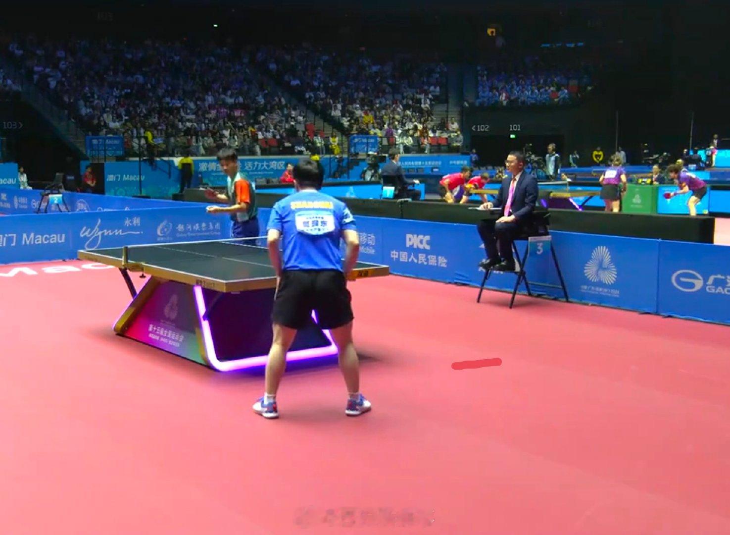 【】11月13日，第十五届全运会乒乓球项目男单1/4决赛，樊振东VS孙正。