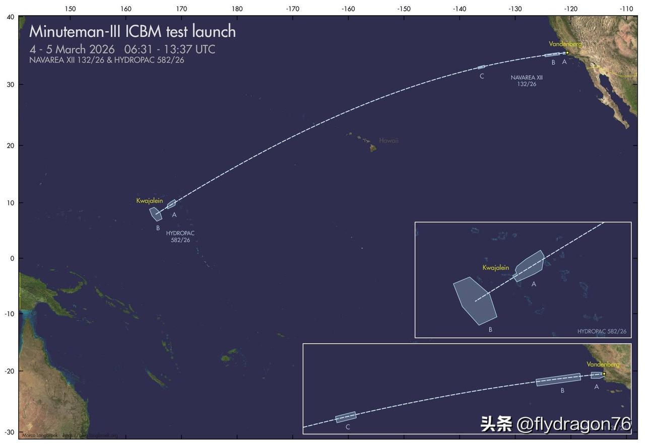 🇺🇸美国空军全球打击司令部计划于2026年3月4日至5日发射一枚未携带弹头的