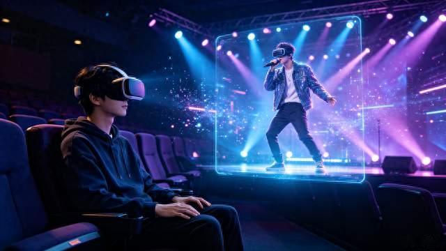 戴上VR头显，黄明昊在我眼前10厘米处跳舞内娱首场VR演唱会全体验