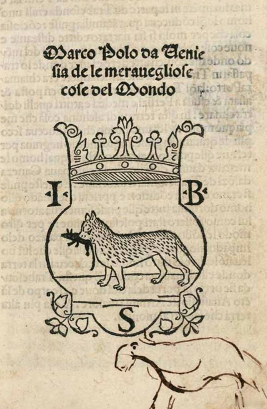 文艺复兴时期的印刷商通常会在书籍扉页印上自家独特的商标以示读者，例如阿尔杜斯的海