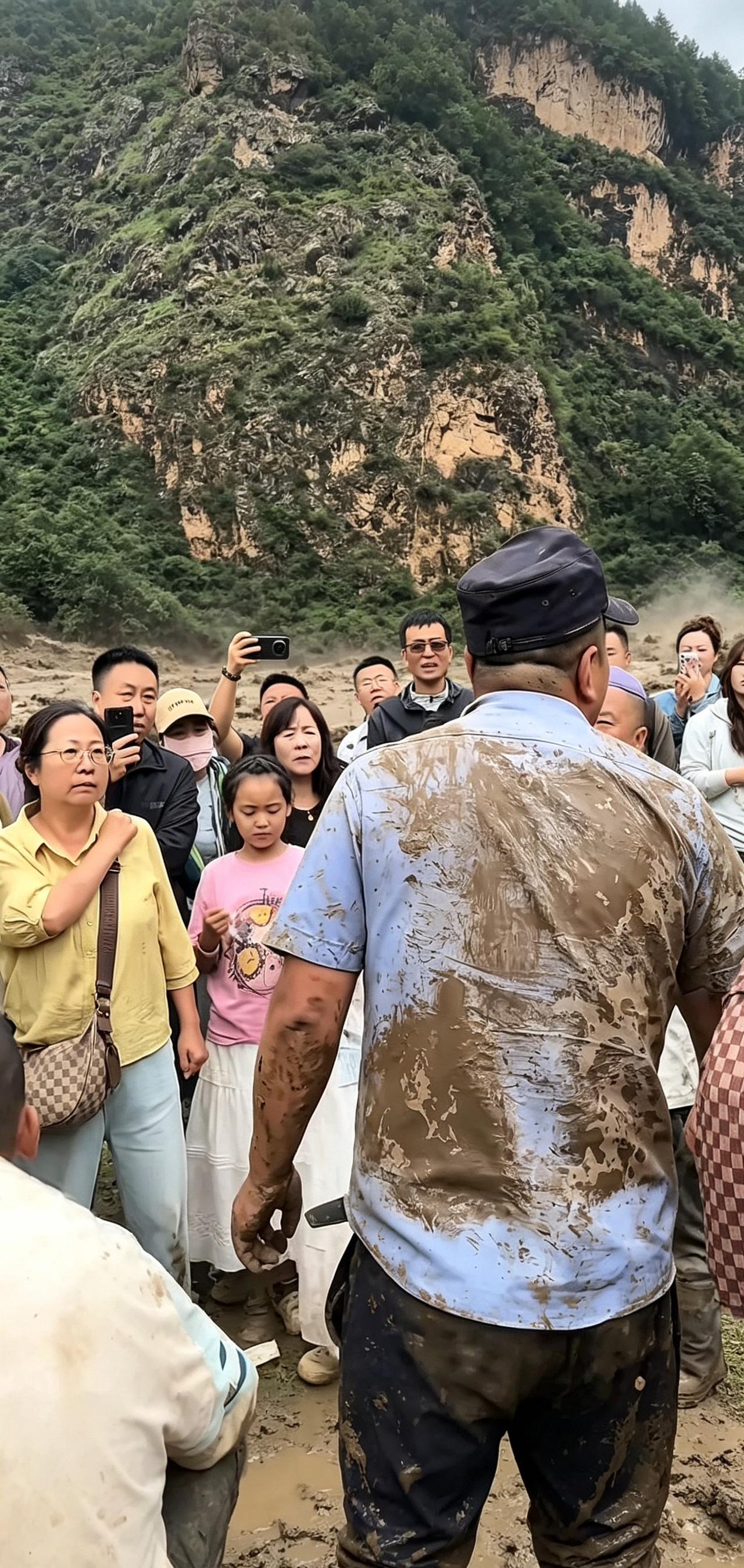 泥石流灾害：坚守一线的战士！浑身泥泞！
[比心]自然灾害，不可怕！我们有人民警察