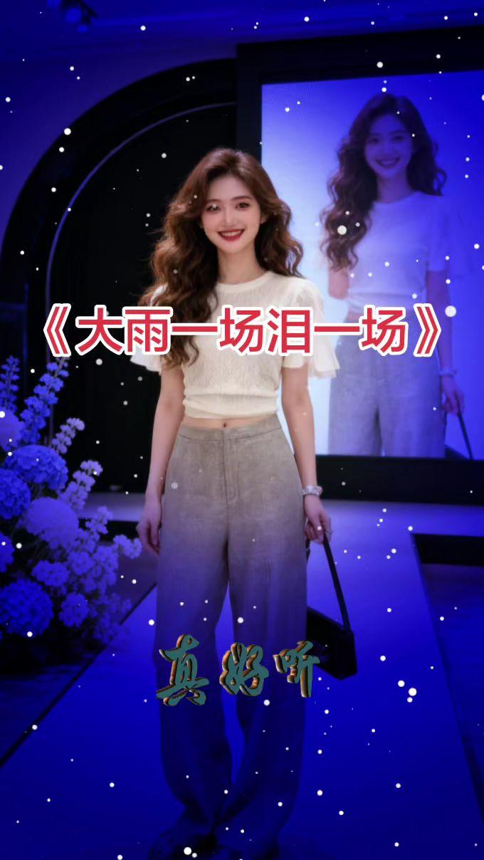 《大雨一场泪一场》模特走秀宽腿裤 阔腿裤趋势 穿搭秀场 松弛感走秀