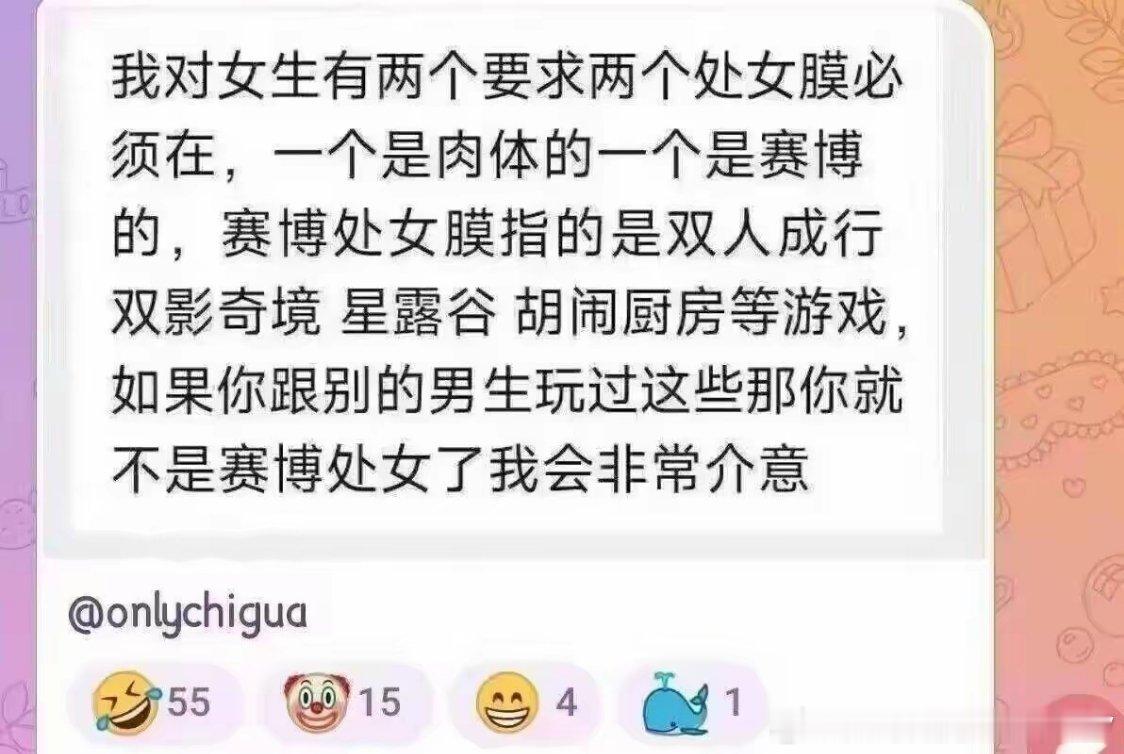 头一次听说赛博处女膜 