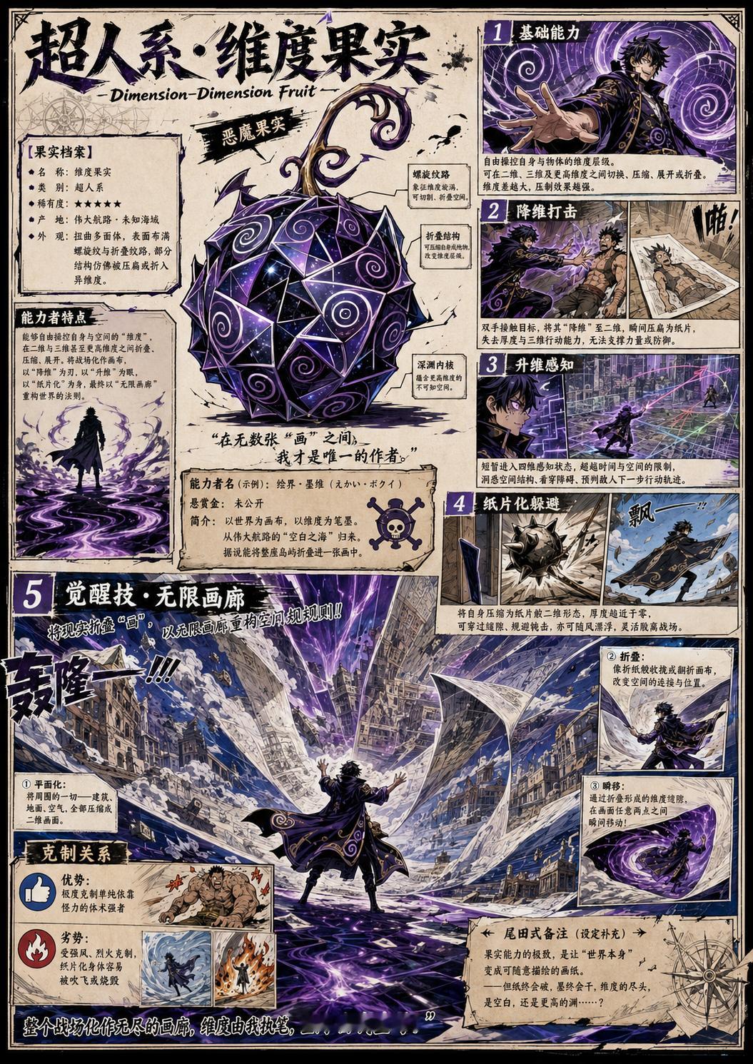 让AI生成一个它喜欢的恶魔果实，还挺像回事的【超人系：维度果实（Dimensio