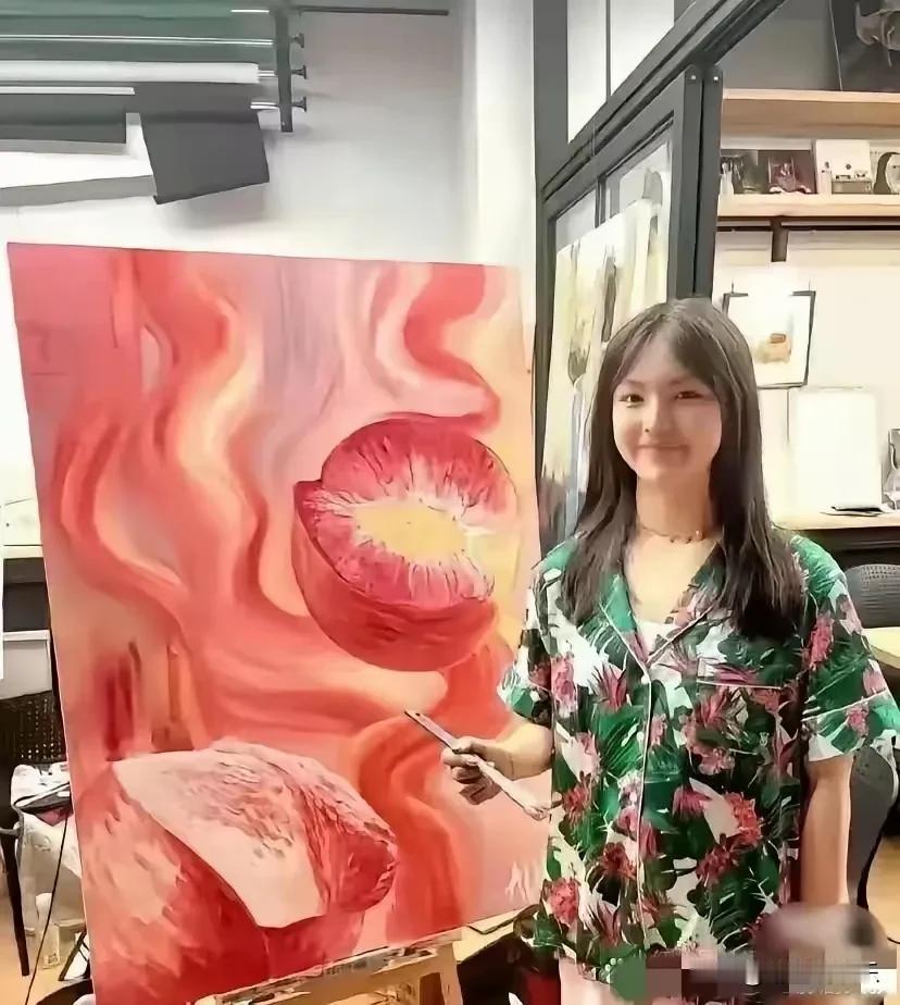 谁能想到？
王诗龄随手的一幅画竟卖了145万，
原谅我眼拙，完全看不出这画的高昂