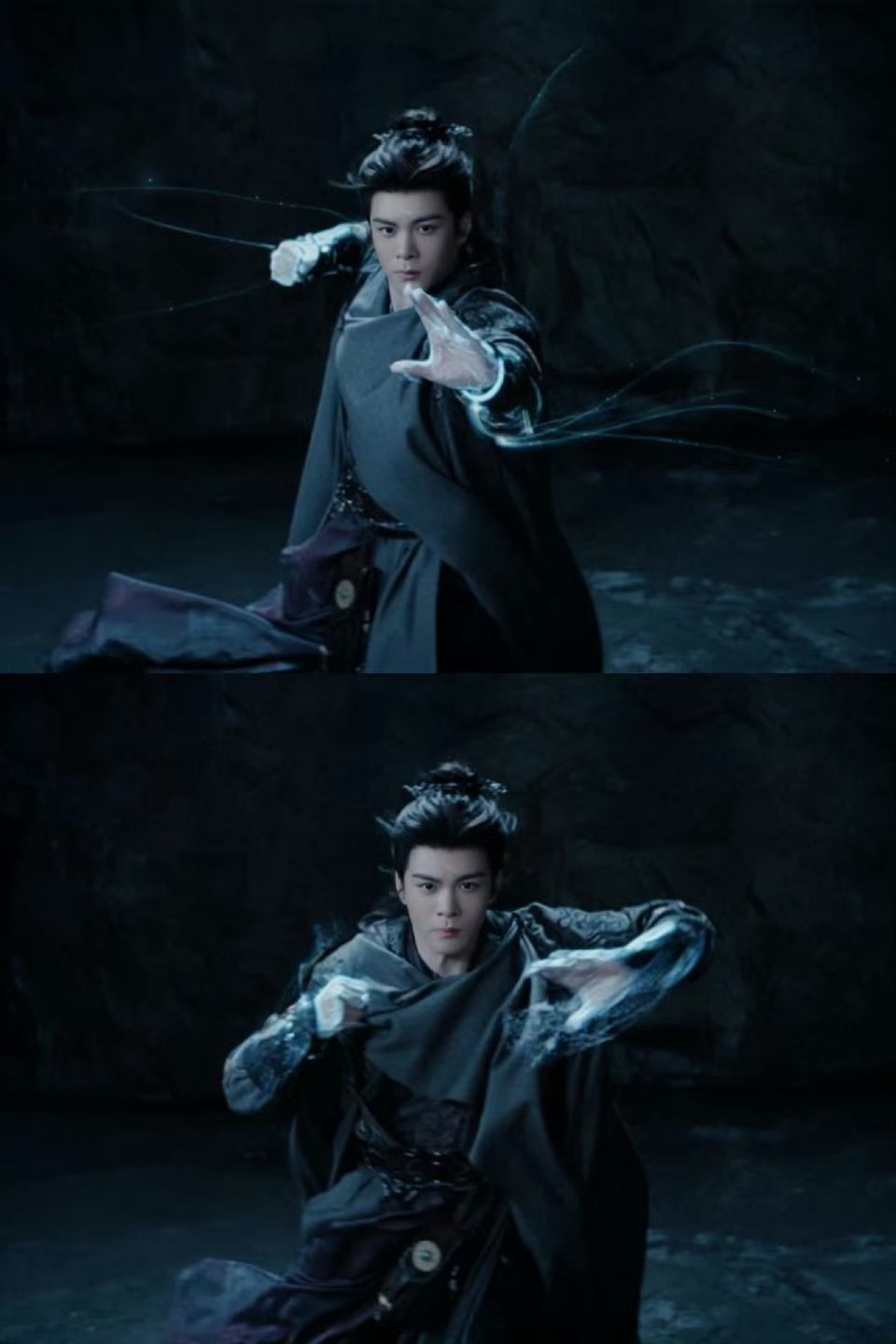 曾舜晞打戏古早武侠味曾舜晞的打戏又飒又有力量，佛珠长枪耍得行云流水，满满的古早武