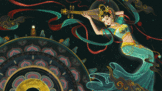 敦煌壁画反弹琵琶仙女想换个姿势黄沙漫过河西走廊，洞窟之内，丹青留存千年。莫高窟第