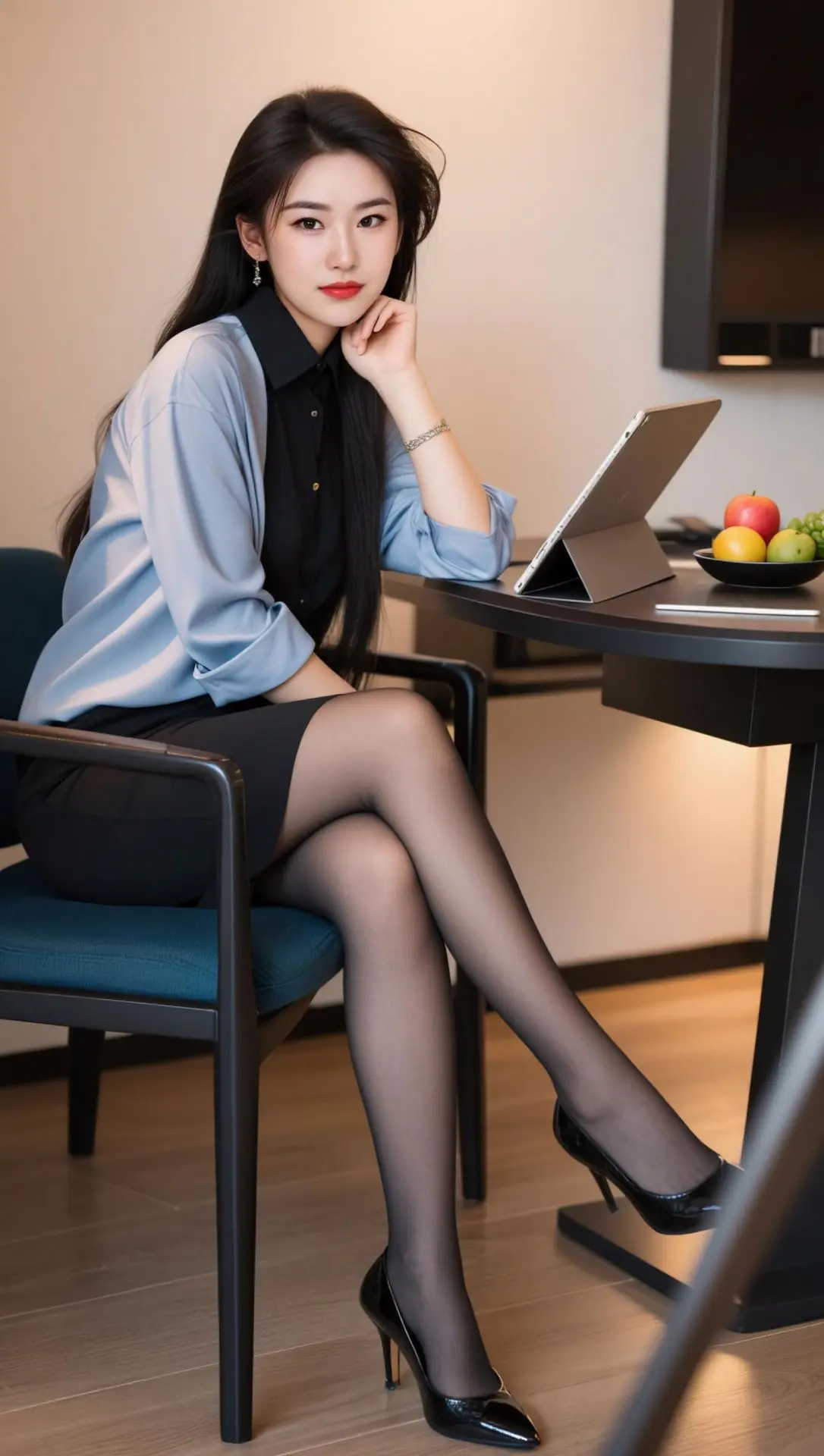 AI知性微笑写真 ai创作