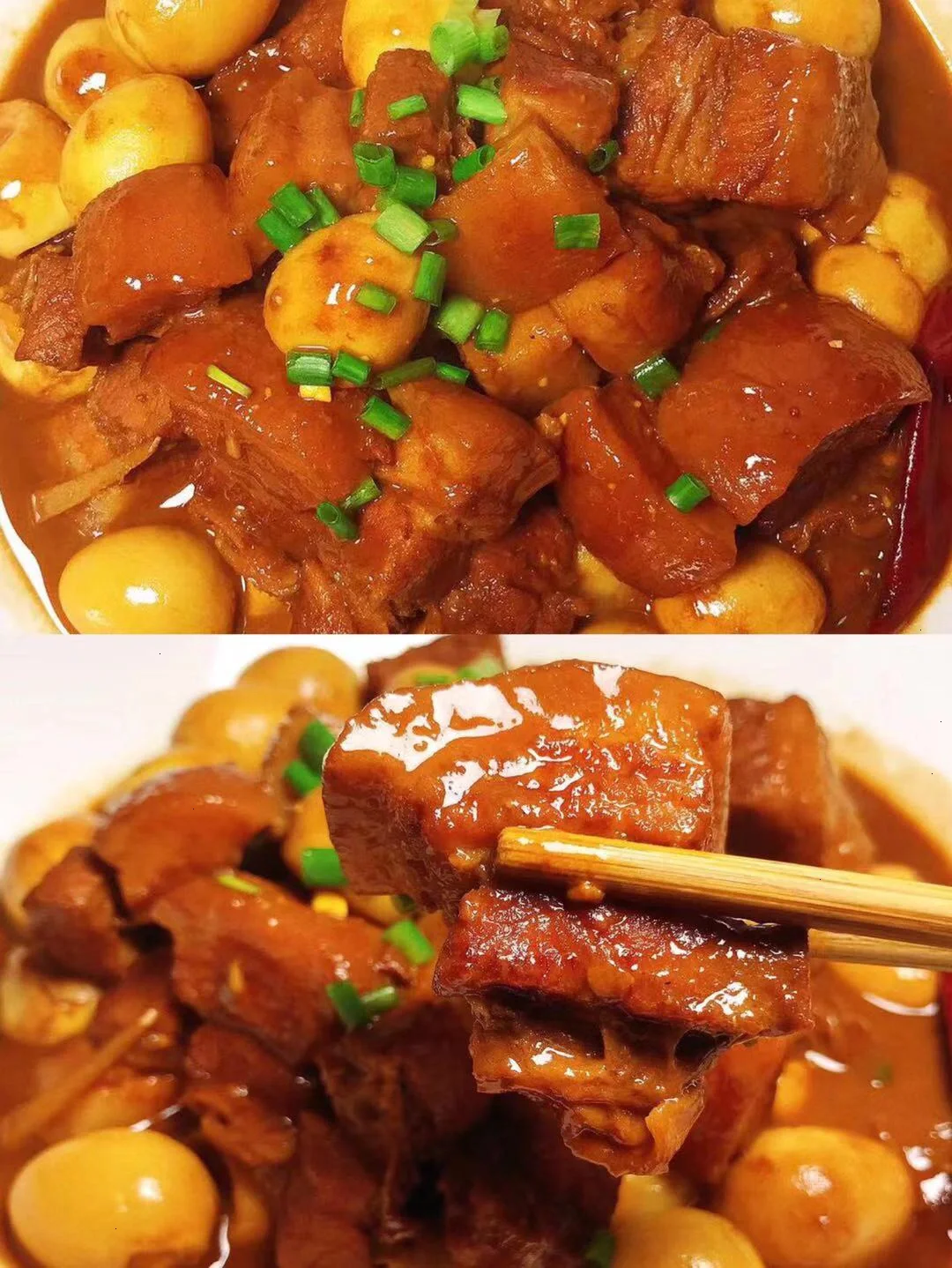 ㊙️这谁顶得住啊！红烧肉炖鹌鹑蛋，超级好吃