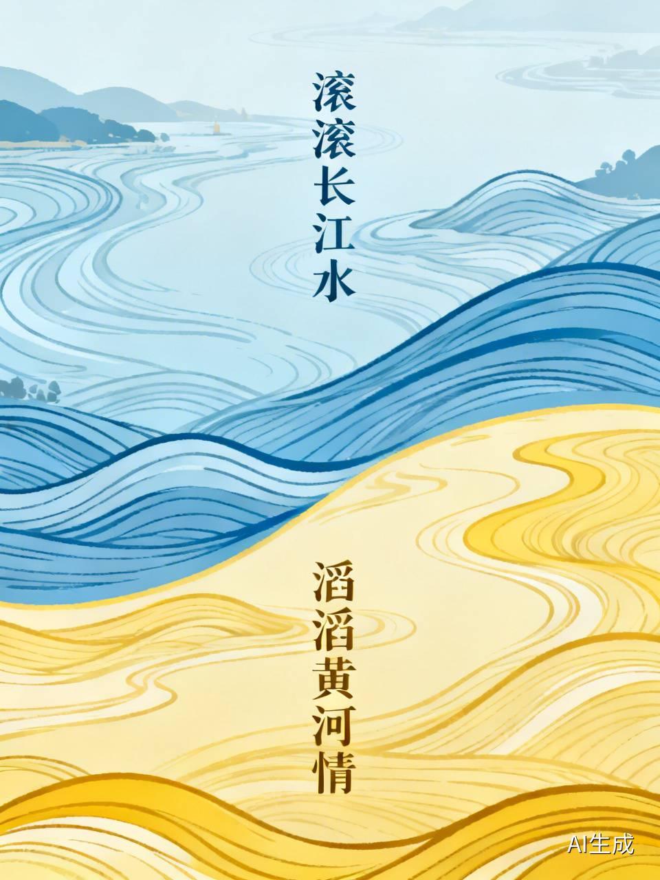 滚滚长江水，邀您对下联
下联：滔滔黄河情。