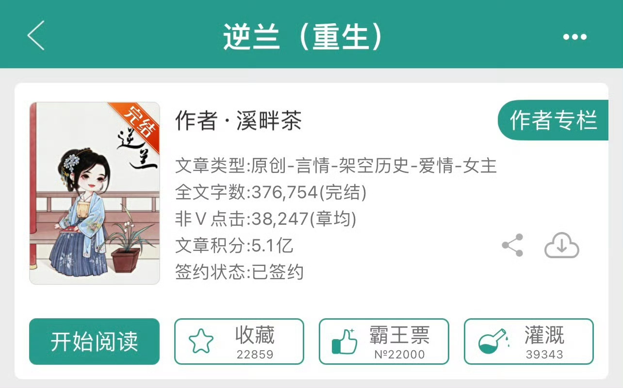 小说推荐：《逆兰》 作者:溪畔茶简评：清醒洒脱病弱美人vs野心勃勃霸总王爷，女主