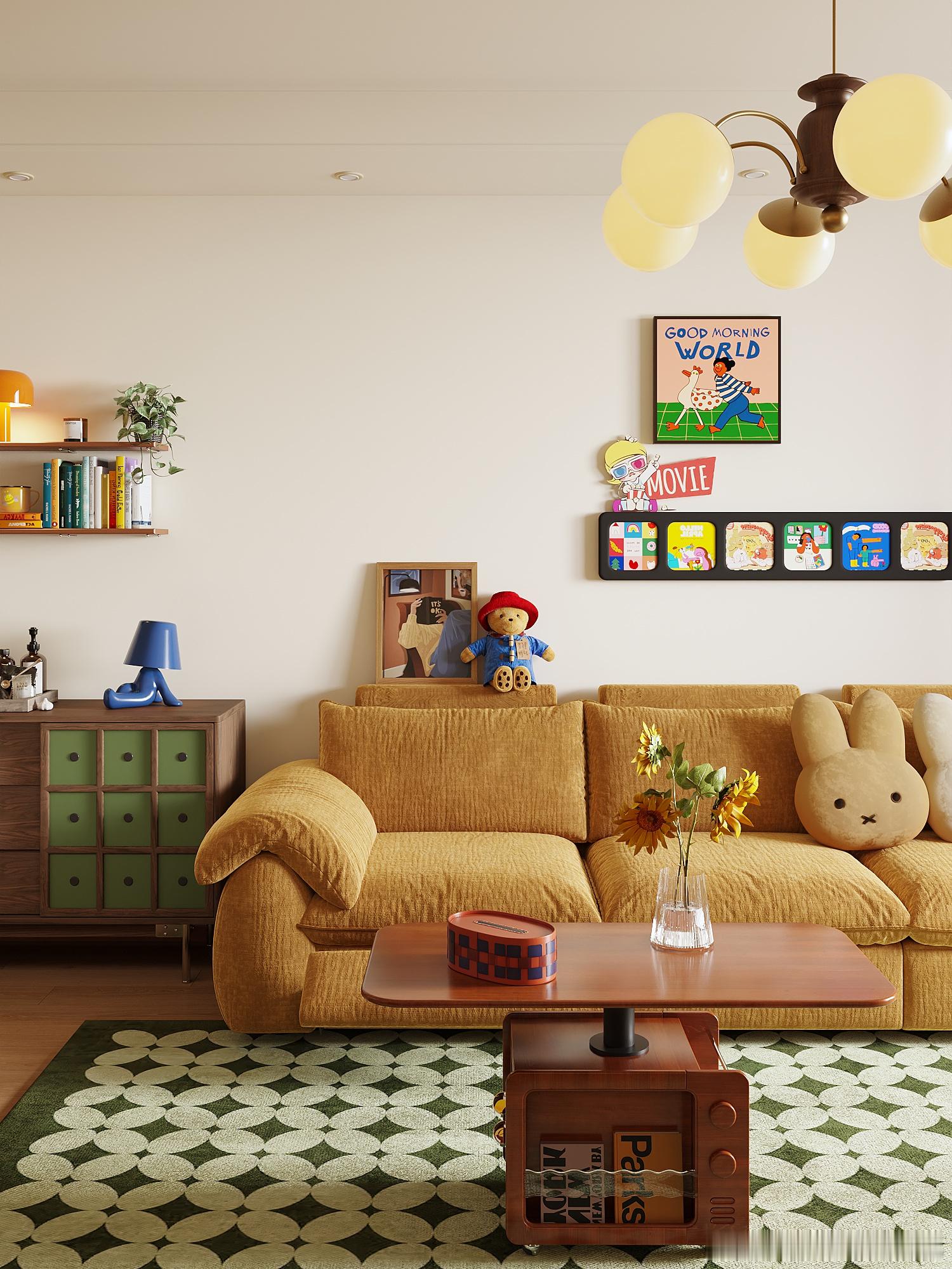 普通人也能抄作业的复古家居搭配技巧！低饱和的暖调主色+木质家具+复古灯具，再用小