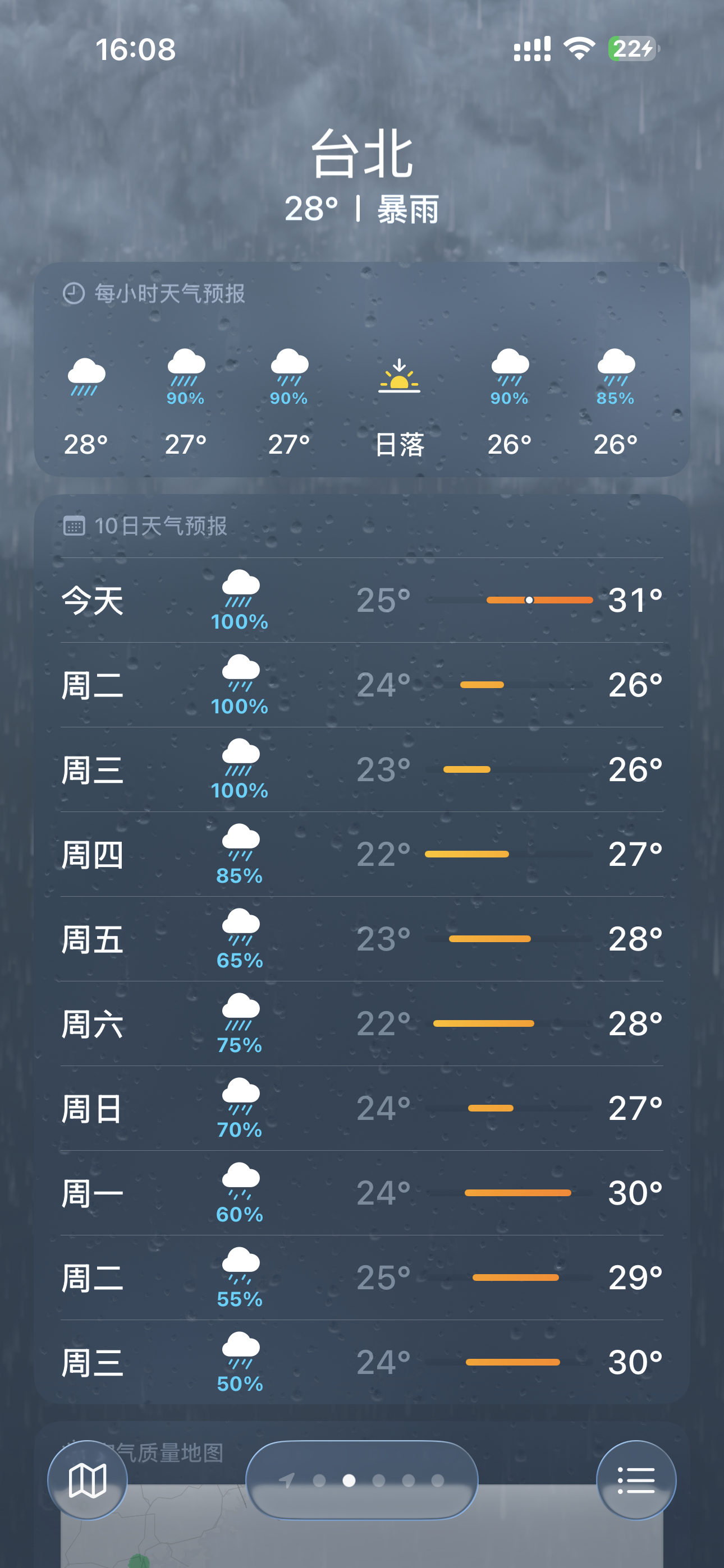 在看天气台北的天气啊哈哈哈🤣 