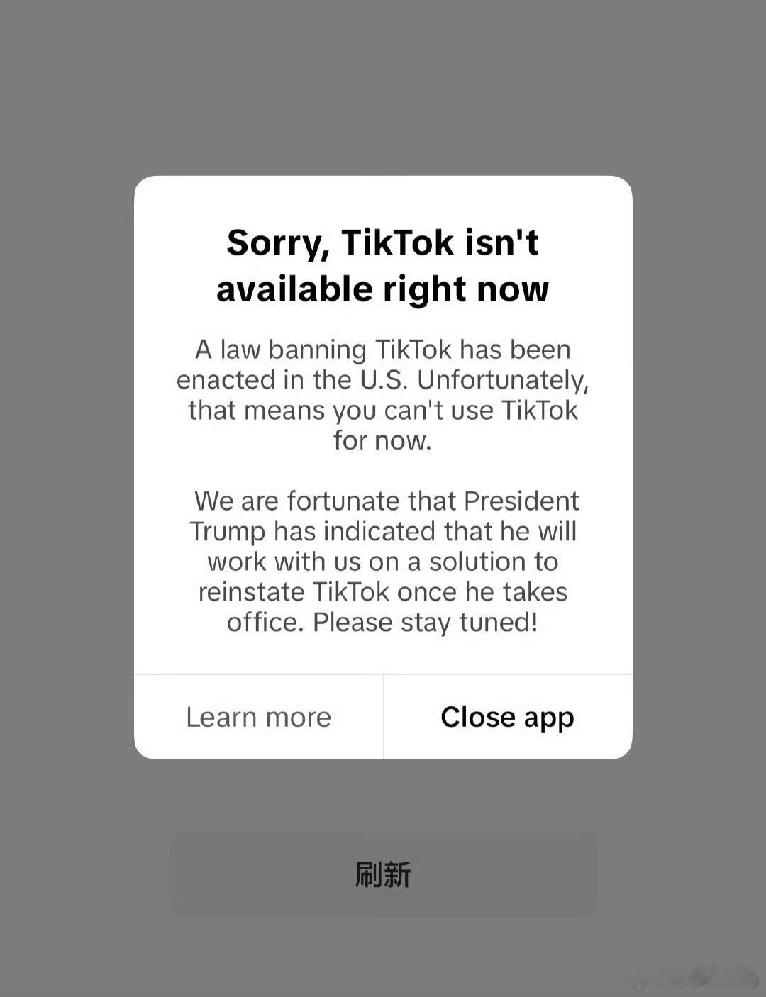 TikTok通知美用户将暂停服务  TikTok硬刚白宫[666] 