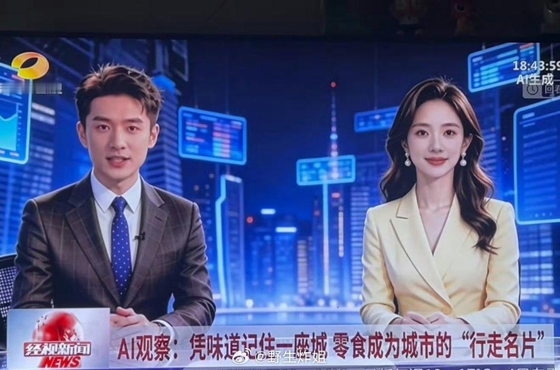 现在连湖南广电都用上了AI了，直接用AI主持人来播放新闻了，现在是直接到了AI广