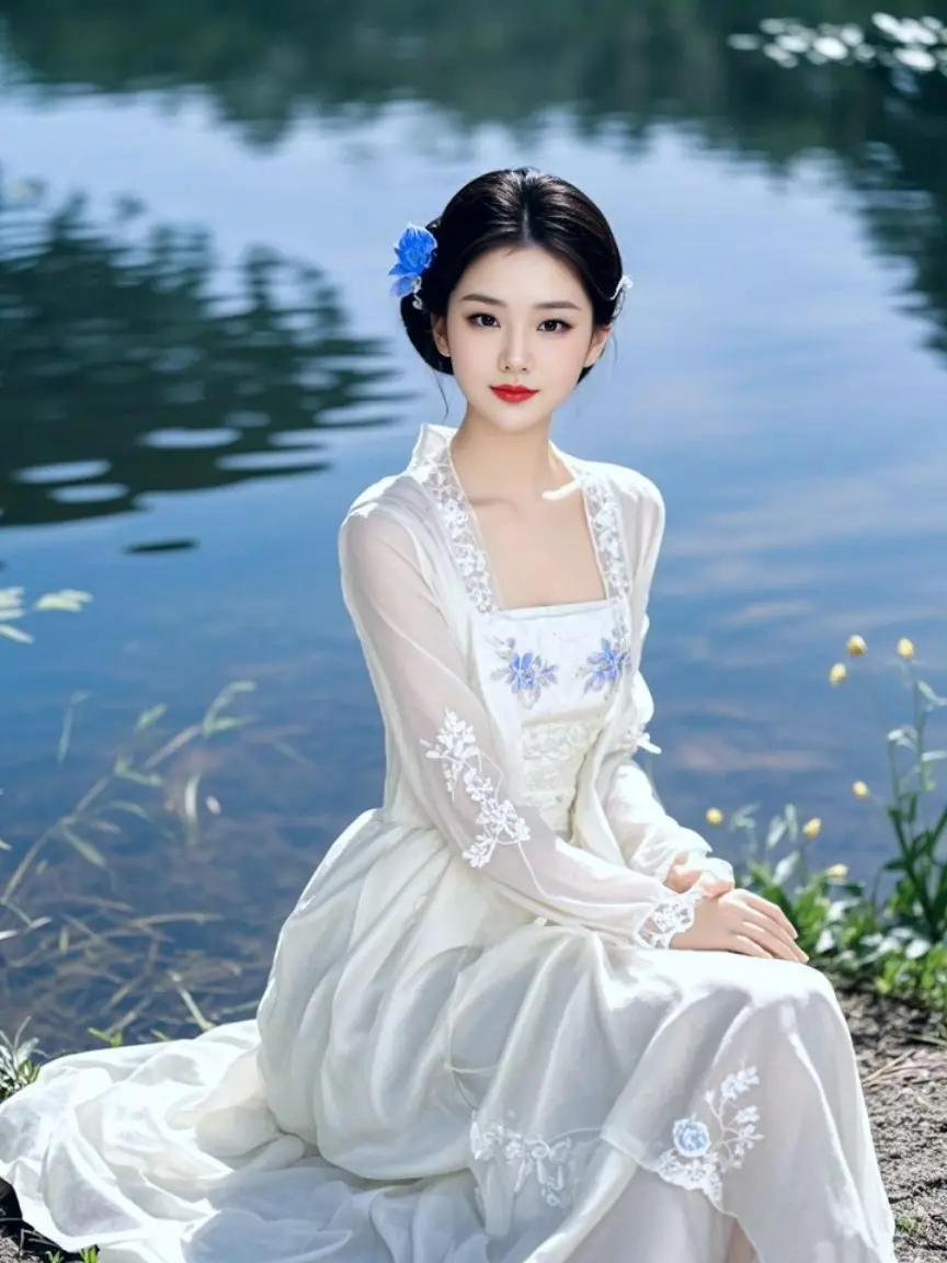 AI湖畔汉服照 中珠在水一方 松原初九 协盛隆