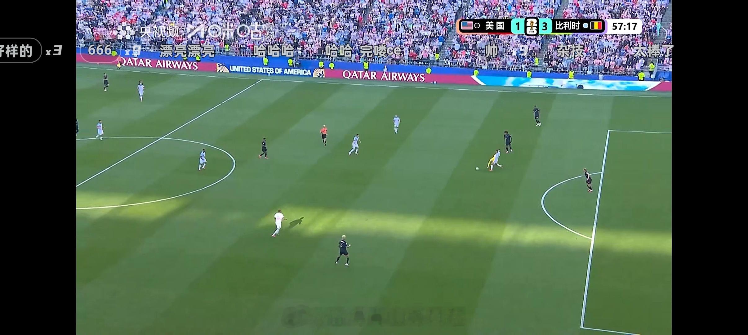 比利时 3:1 领先美国，美国门将禁区外玩火！世界杯