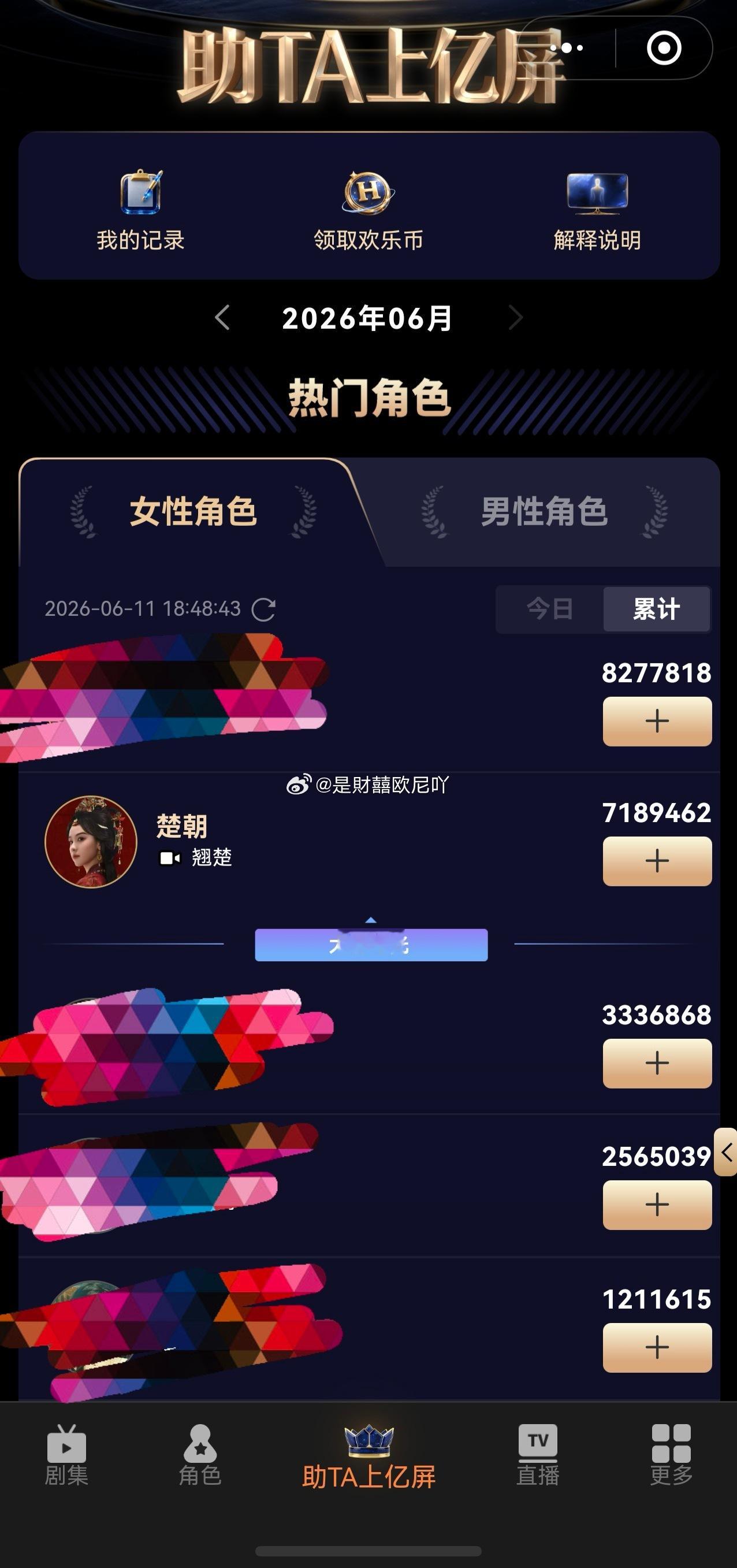 陈都灵 陈都灵翘楚 陈都灵翘楚 希望大家在VX小程序 欢网大数据 上给陈都灵投票