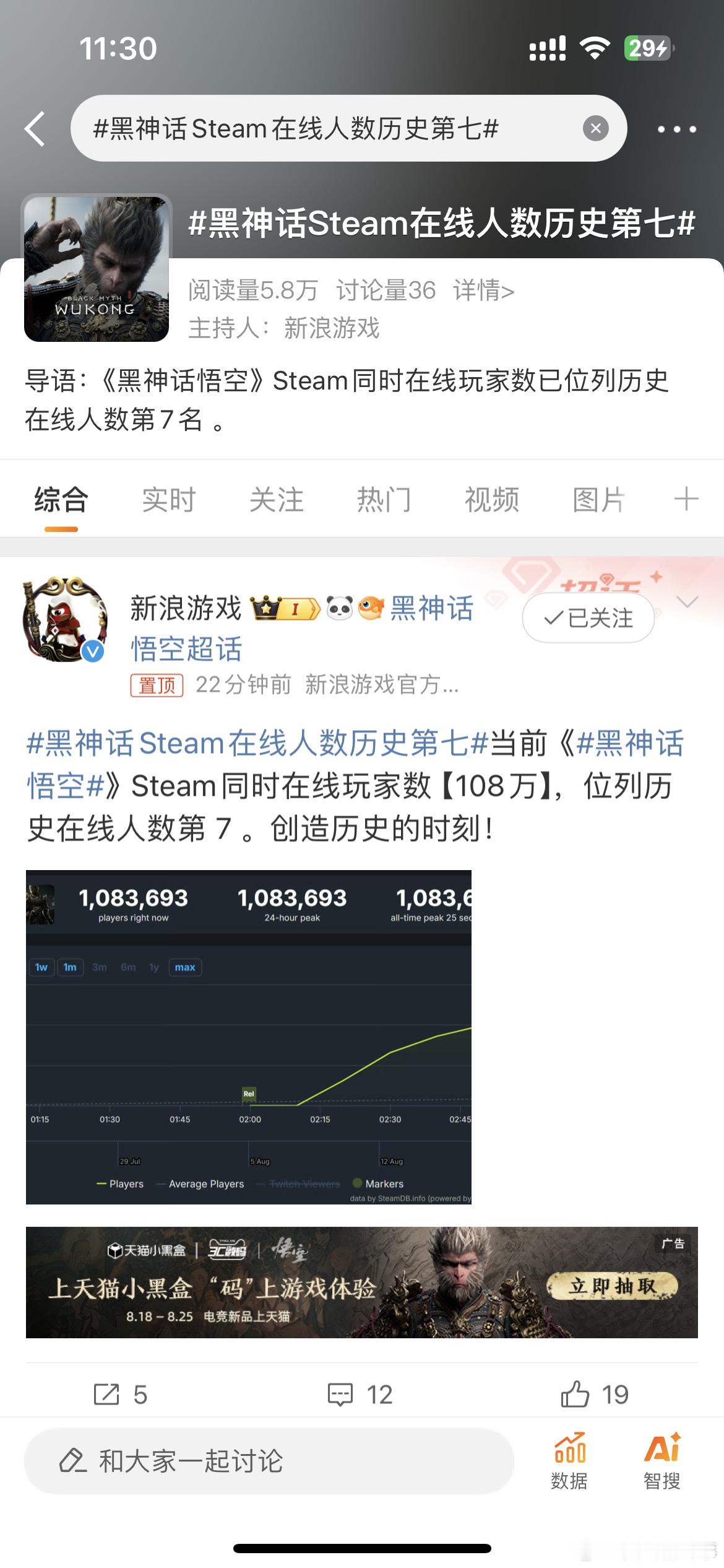 #黑神话Steam在线人数历史第七#黑神话Steam在线人数历史第七啦 ​​​