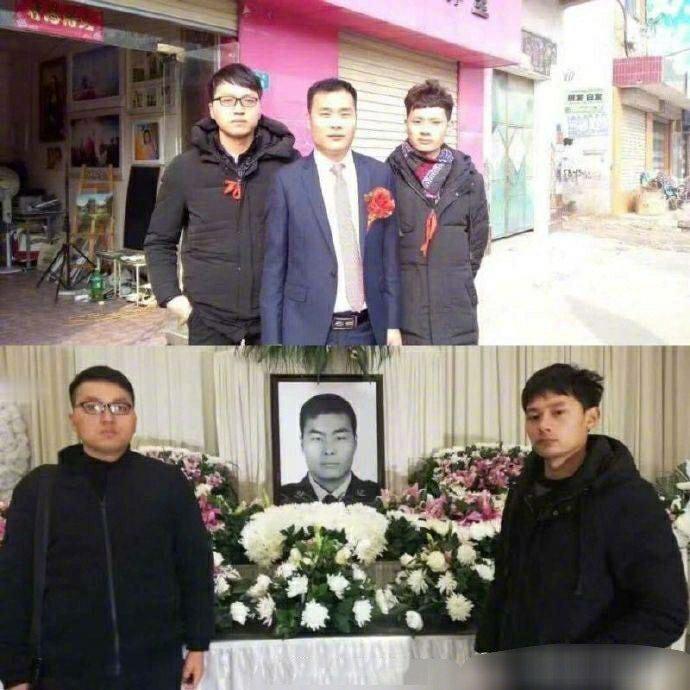 【这张对比照，看哭多少人】在牺牲民警马金涛的追悼会上，他的两个发小从河南老家赶到