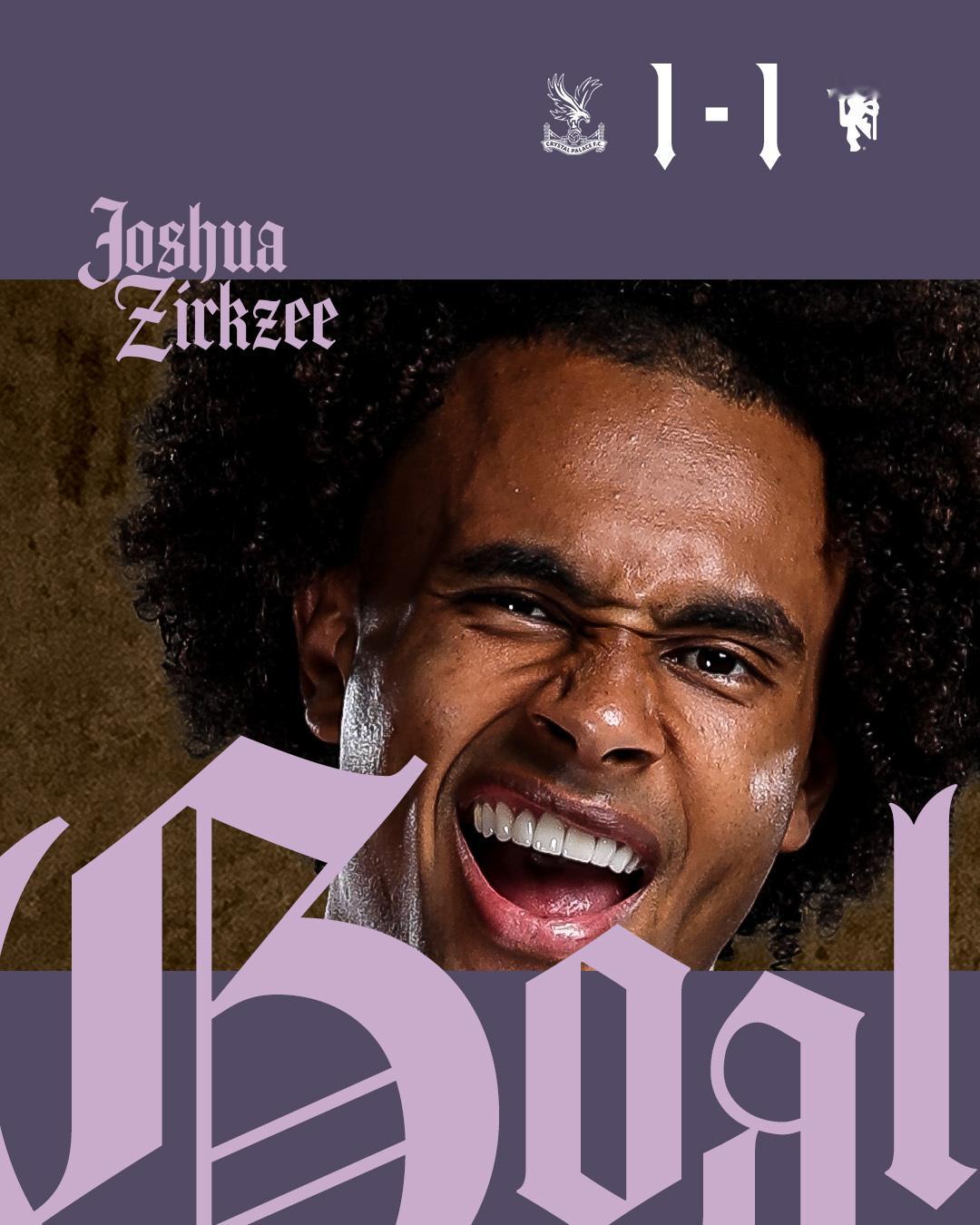 卧槽！！！看打开直播就看到齐尔克泽的零度角扳平，zhei球漂流水晶宫vs曼联