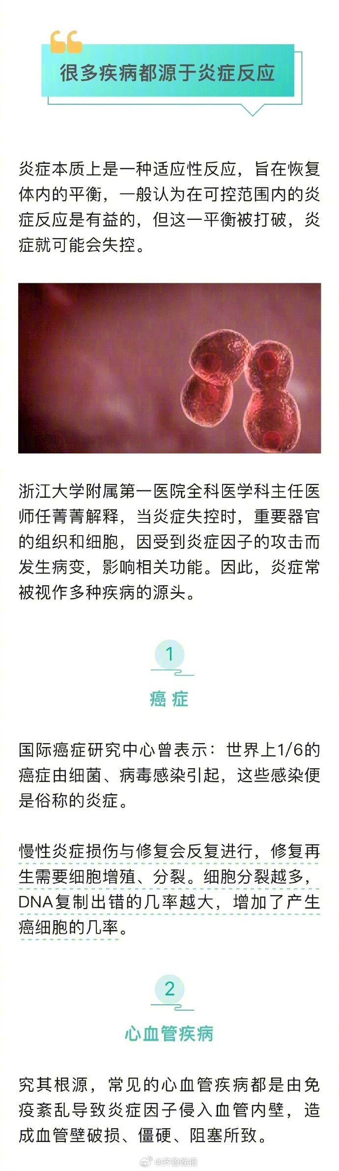 #日常实用大全#【#这些不起眼的炎症可能发展成癌#】炎症，是人体的一种自我保护机
