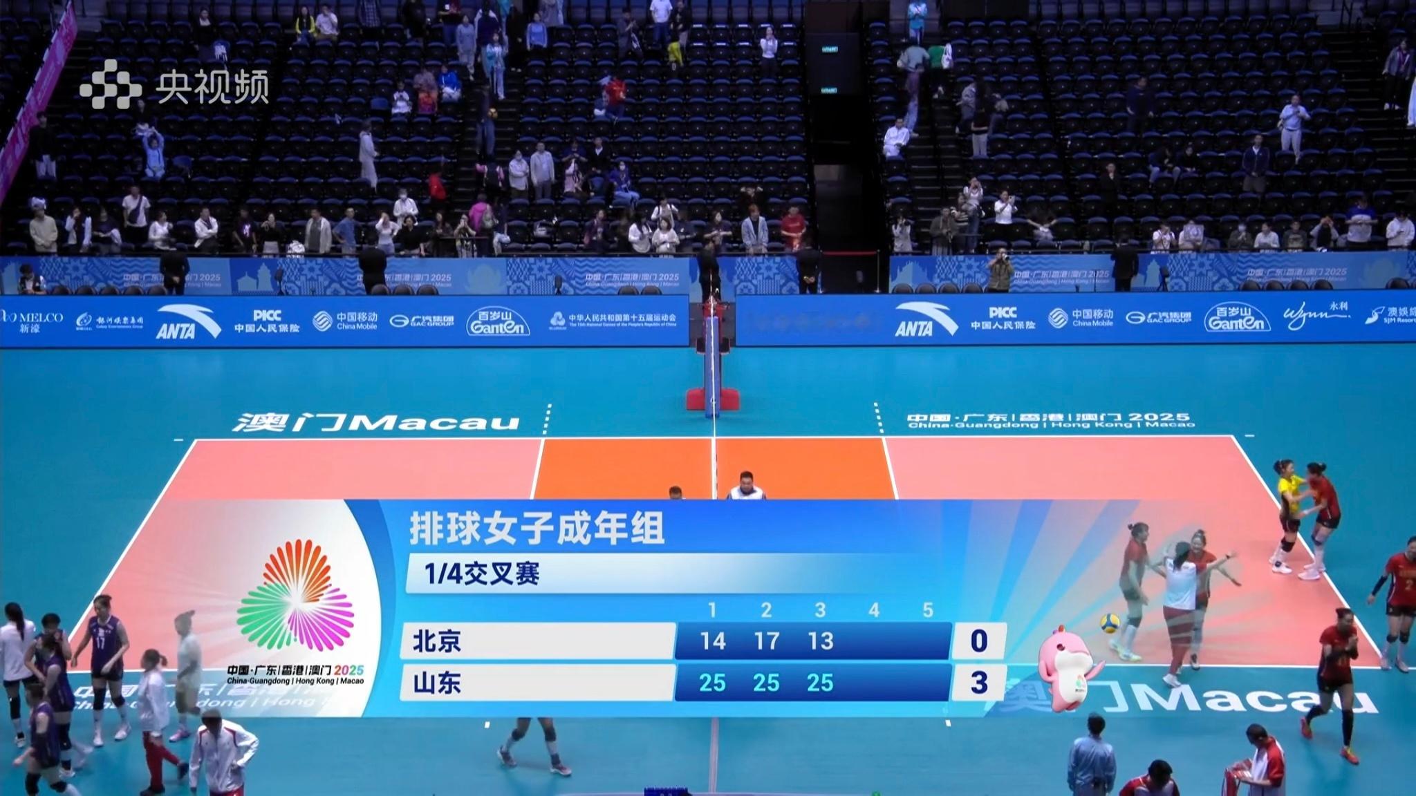 恭喜山东女排3-0速扫北京挺进四强，队史第一次打进全运会/联赛四强，创造历史了山