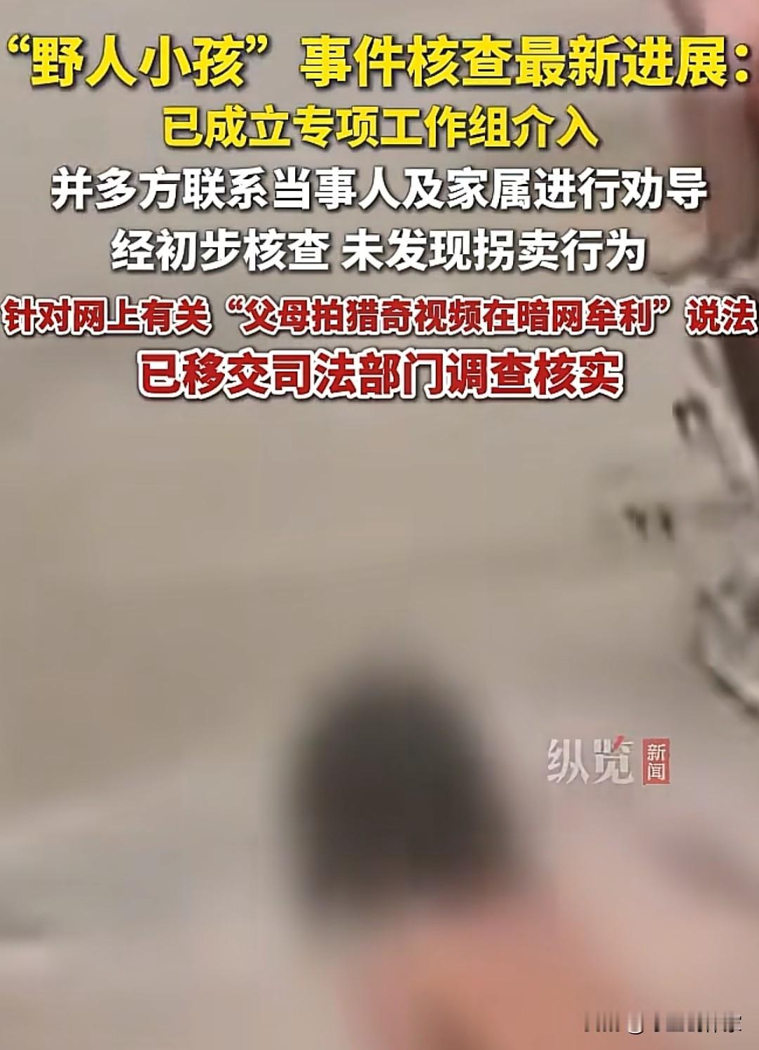 “野人小孩”核查最新进展

经初步核查涉事家庭来自云南，父母都是高学历，无固定工