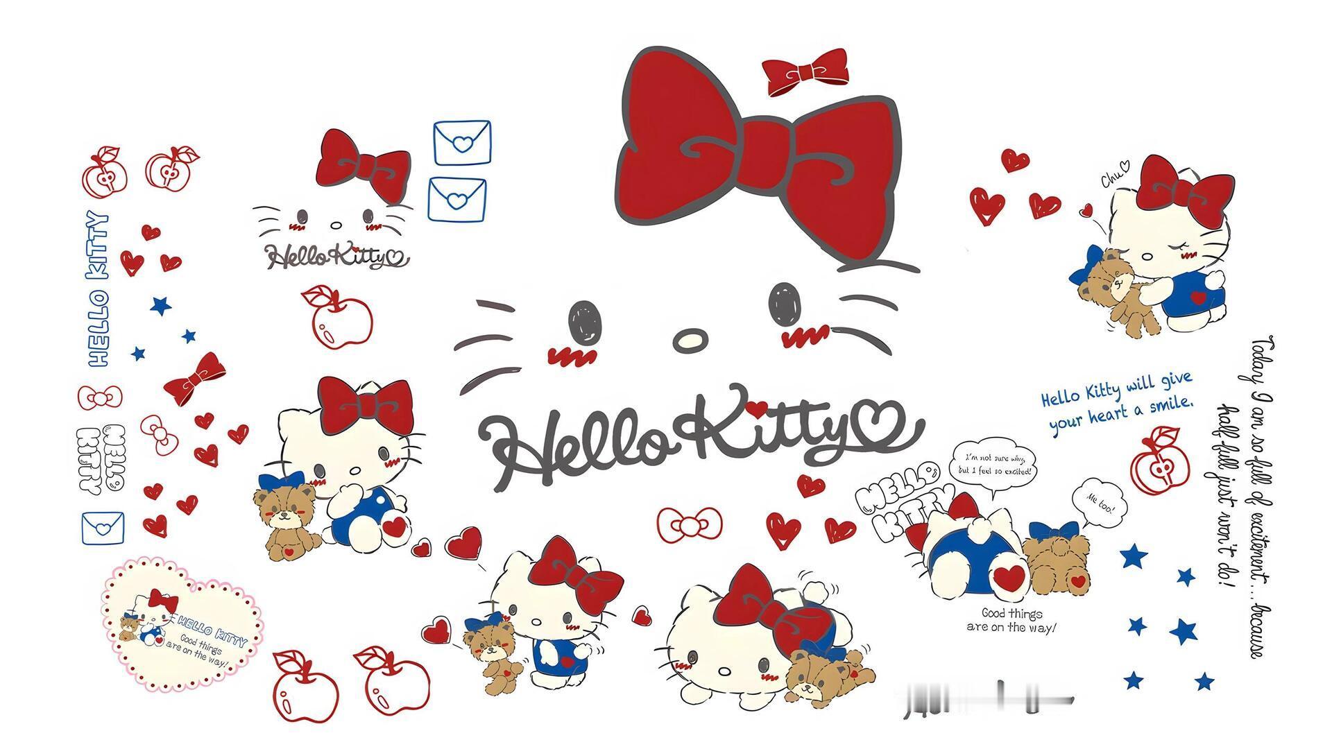 WeChat动漫壁纸｜平板壁纸｜Hello Kitty｜iPad｜红 ​​​