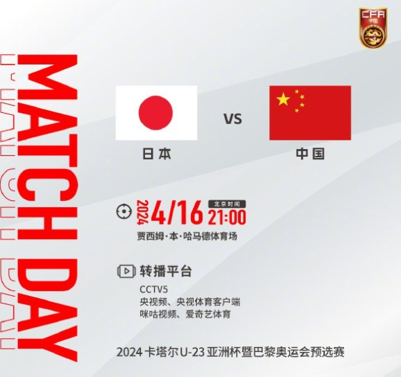 为国奥加油！今晚21点中国国奥首战日本，死亡之组能否突围？北京时间今晚21:00
