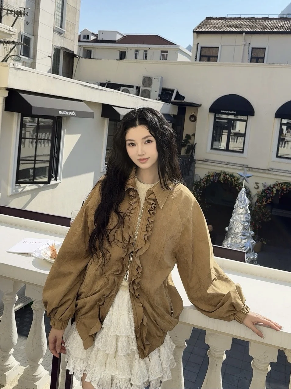 焦糖棕ootd🍂 上海露台的冬日浪漫☀️