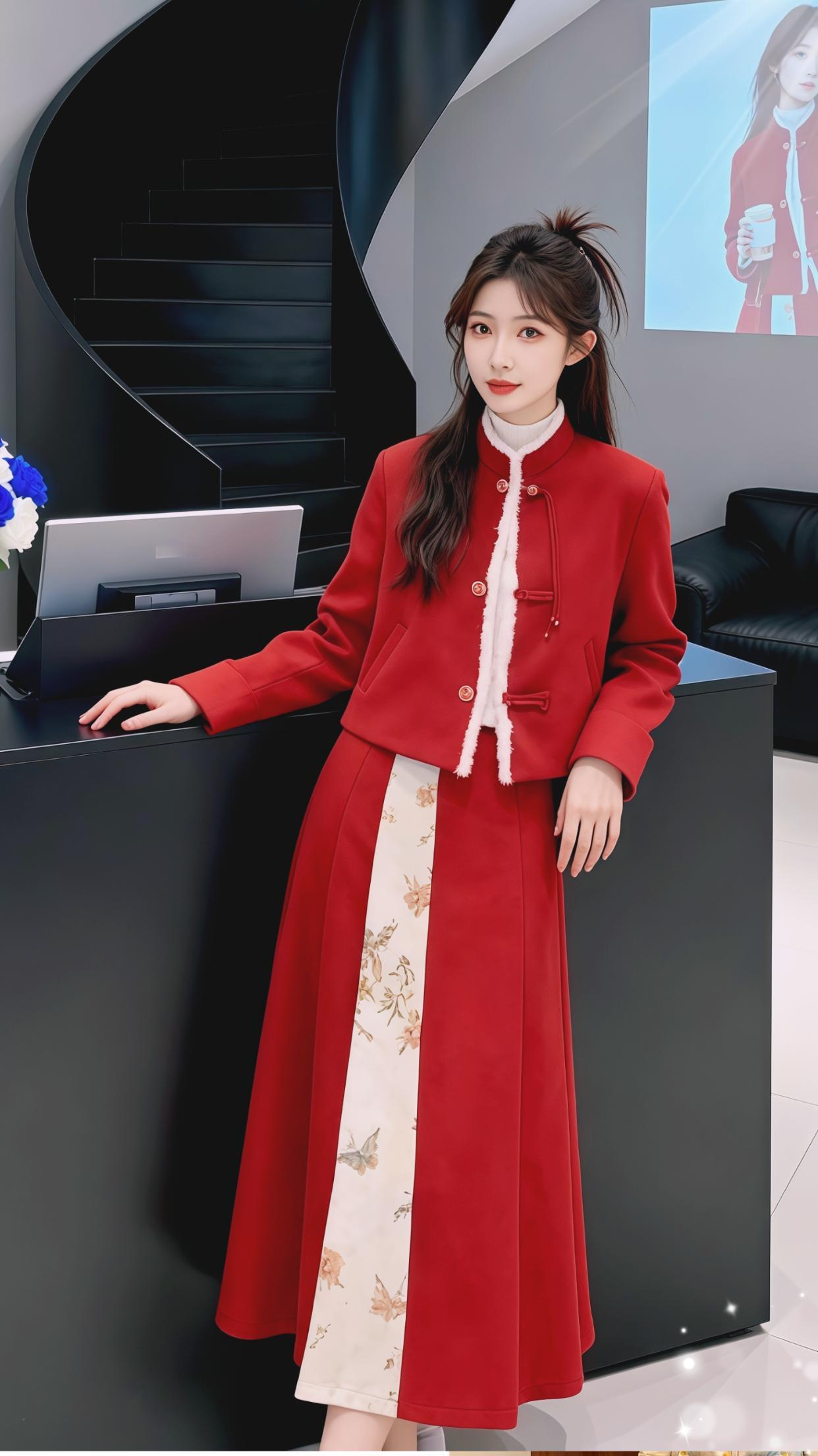 时尚 穿搭 红色系 国风 新中式