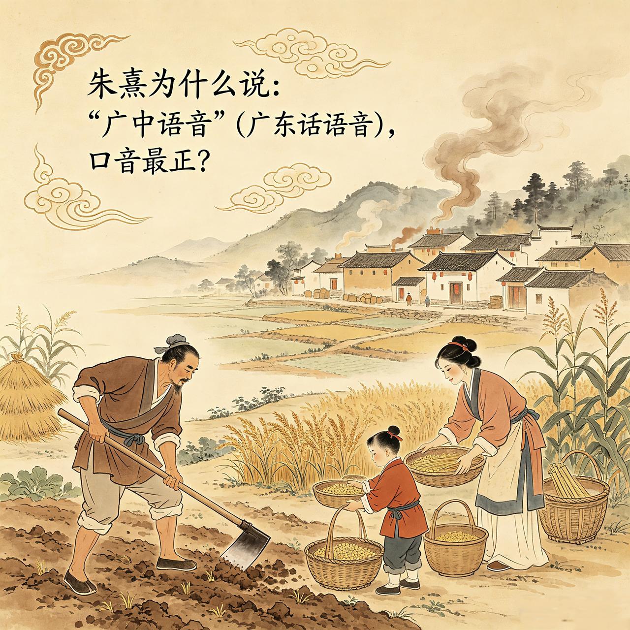 朱熹，为什么说“广中语音”(广东话语音)，口音最正？
那是因为，岭南地区的“广东