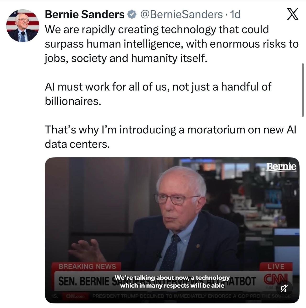 美国要停建AI数据中心？有议员觉得硅谷巨头在拿普通人的利益赌未来，可法案支持度不