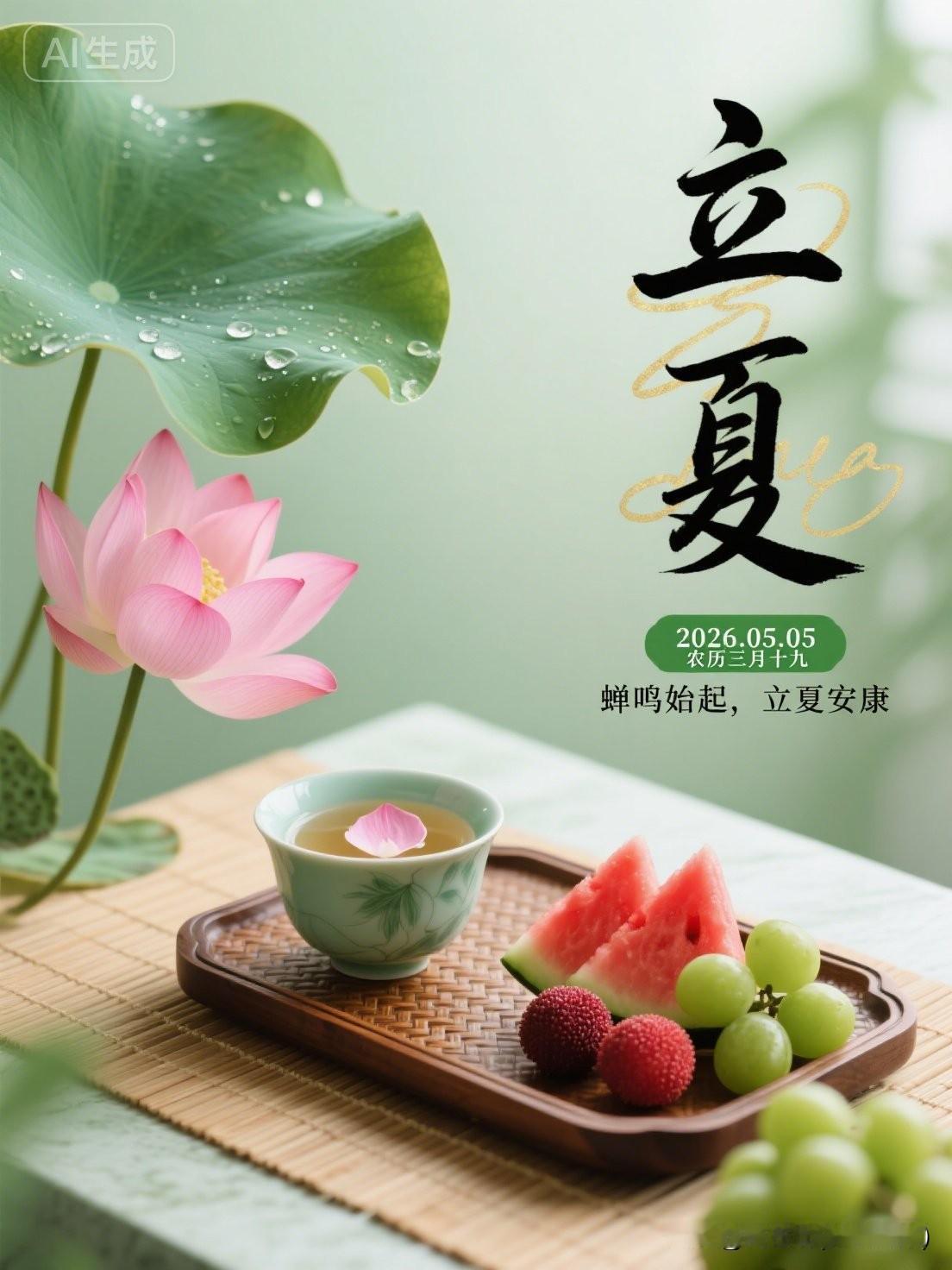 立夏已至，风暖昼长，万物肆意生长。和春天温柔作别，奔赴夏日晴朗。愿人间烟火安然，