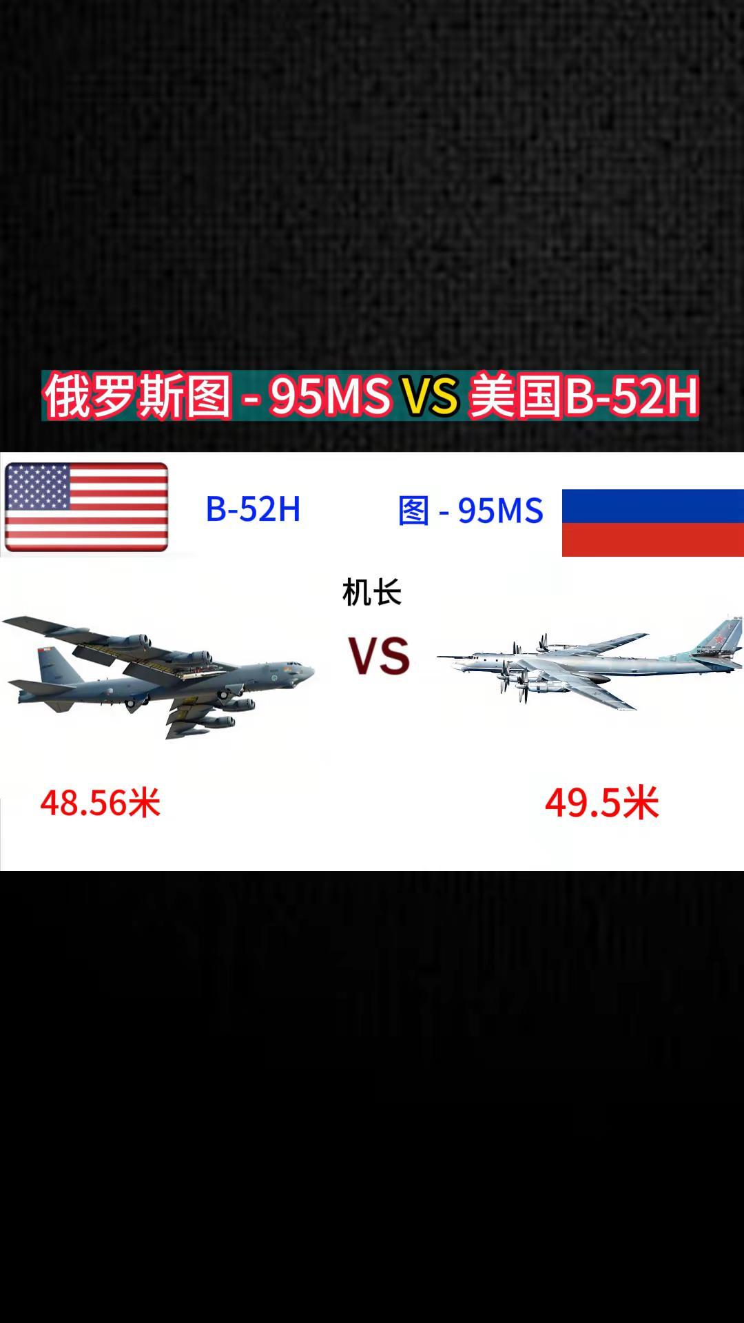 俄罗斯图95MS VS 美国B52H。军事科普 军事科技 军事爱好者 军事迷