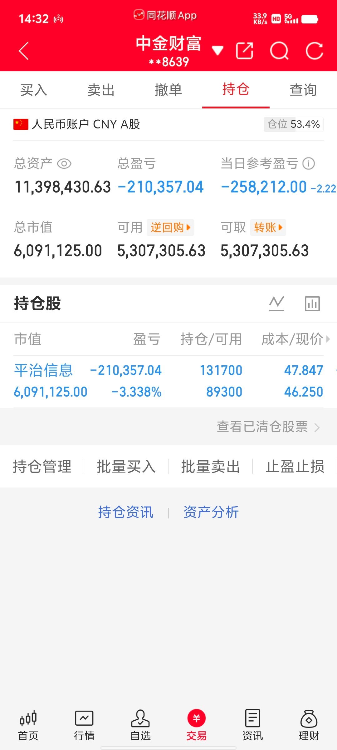 300万本金，目标1年做到1500万，1年翻五倍，欢迎各位前来验证！（第71天）