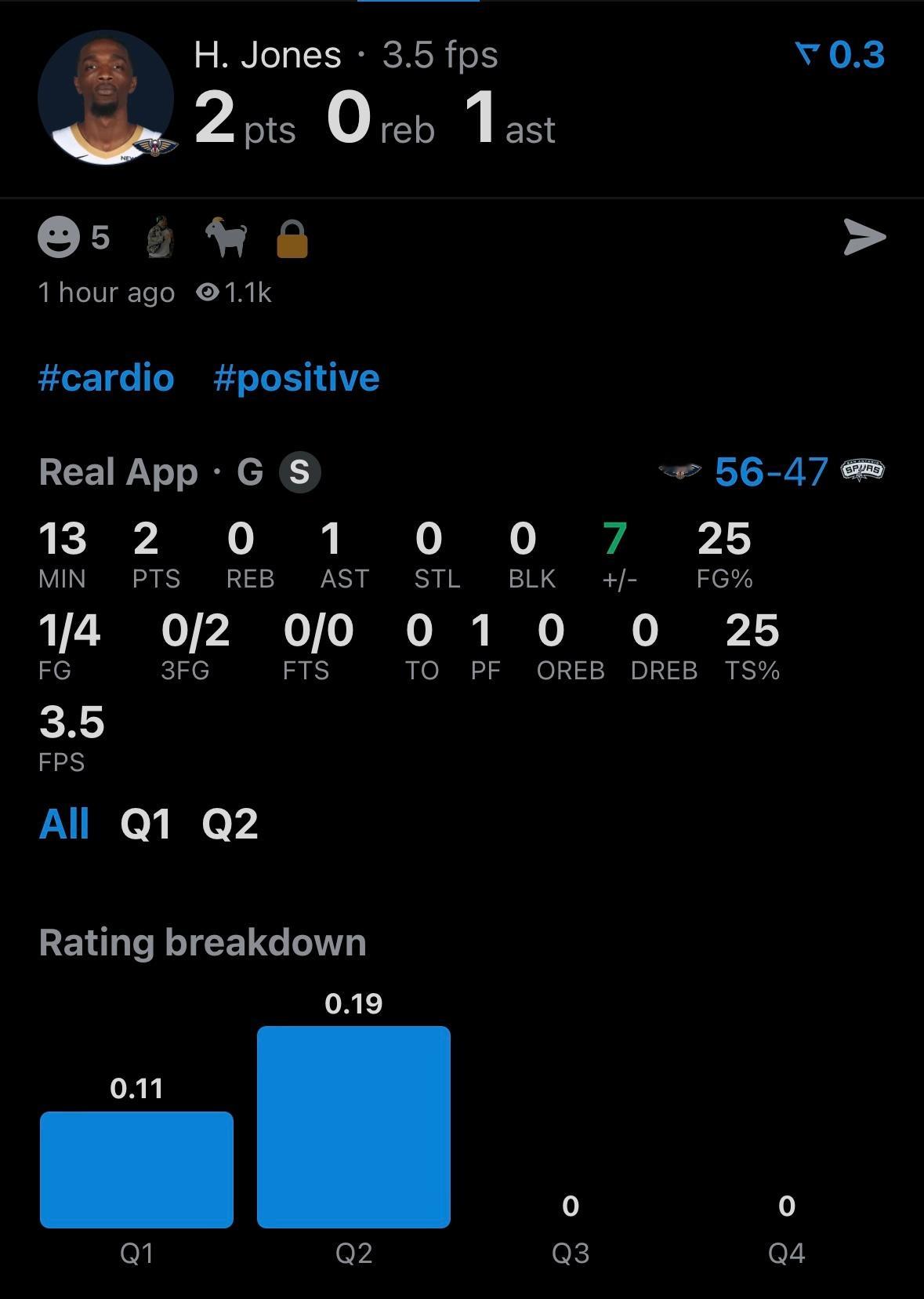 赫伯-琼斯，最近不是缺席就是打铁，有点文森特的味道，两个首轮卖给谁呢。😅 