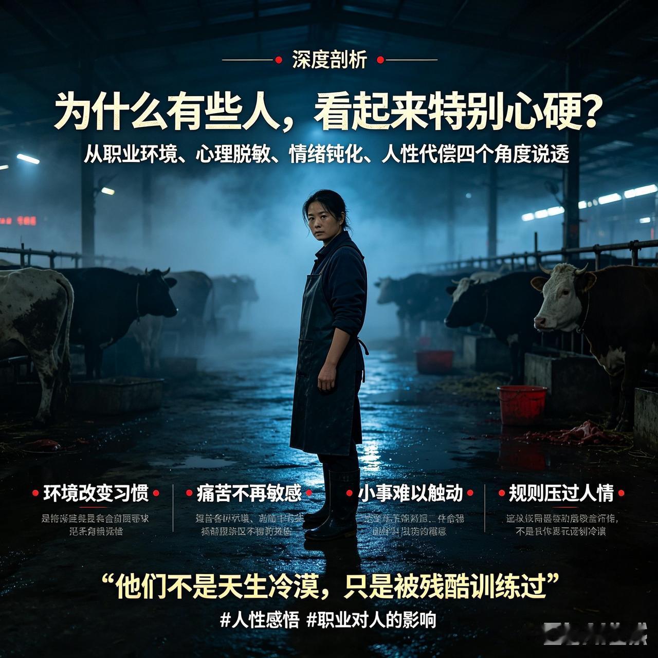 经常宰杀牛羊的人，为什么大多心硬、杀伐果断？不是本性坏，是环境改变了人性

生活