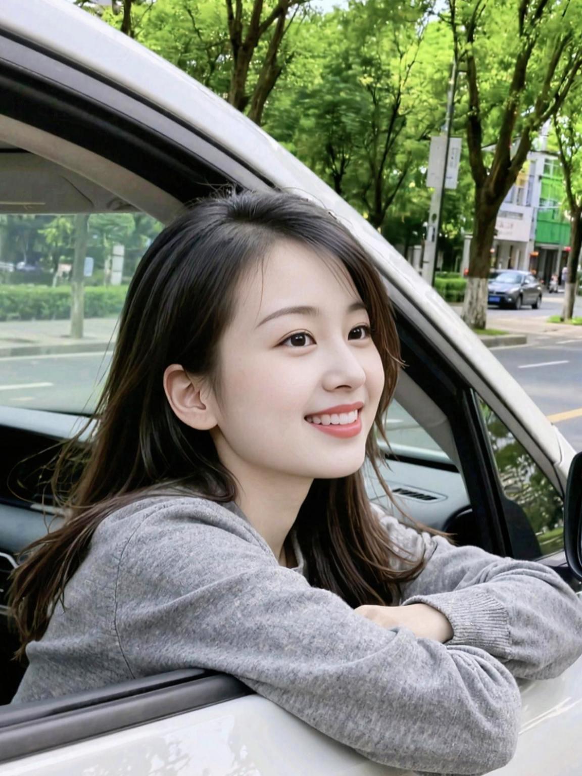 车窗生活照 抖音ai创作