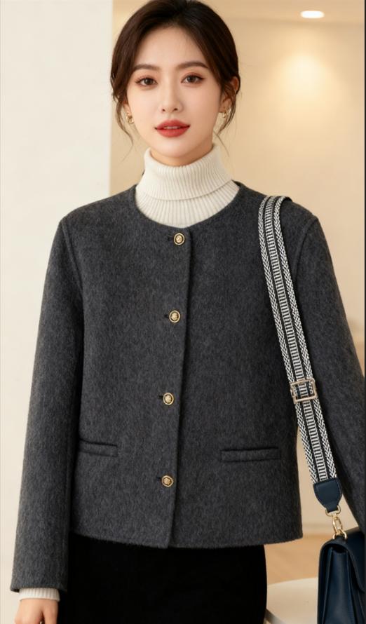 韩系双面大衣小香风