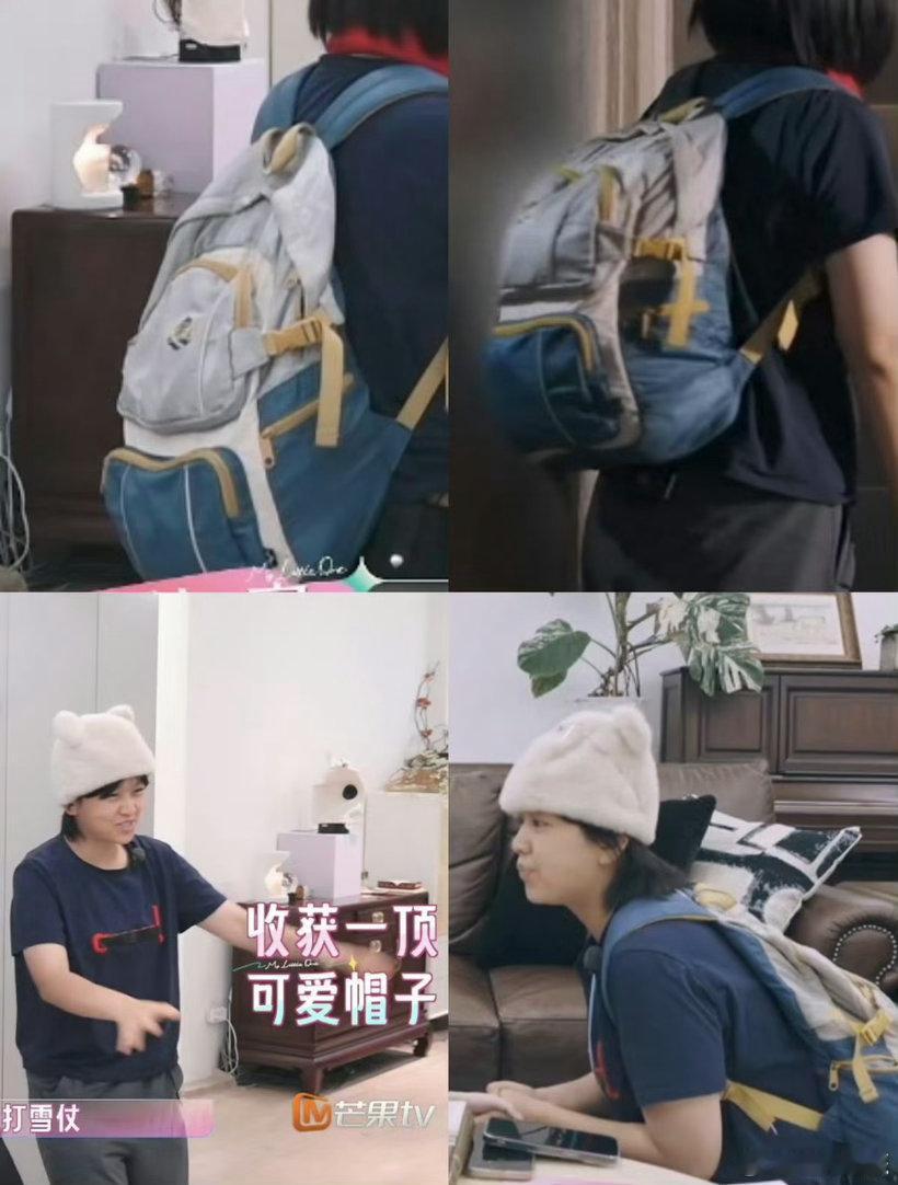 拉宏去陈瑶家背包前后对比我家那闺女这就是做客陈瑶家的快乐！背包从扁平直接变得圆滚