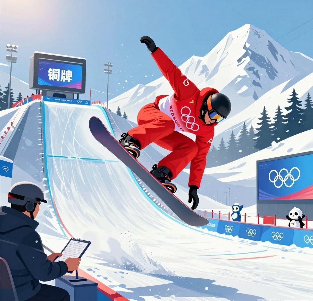 米兰冬奥会单板滑雪大跳台决赛现场刮着刺骨寒风，选手们纷纷调低动作难度保安全。当苏