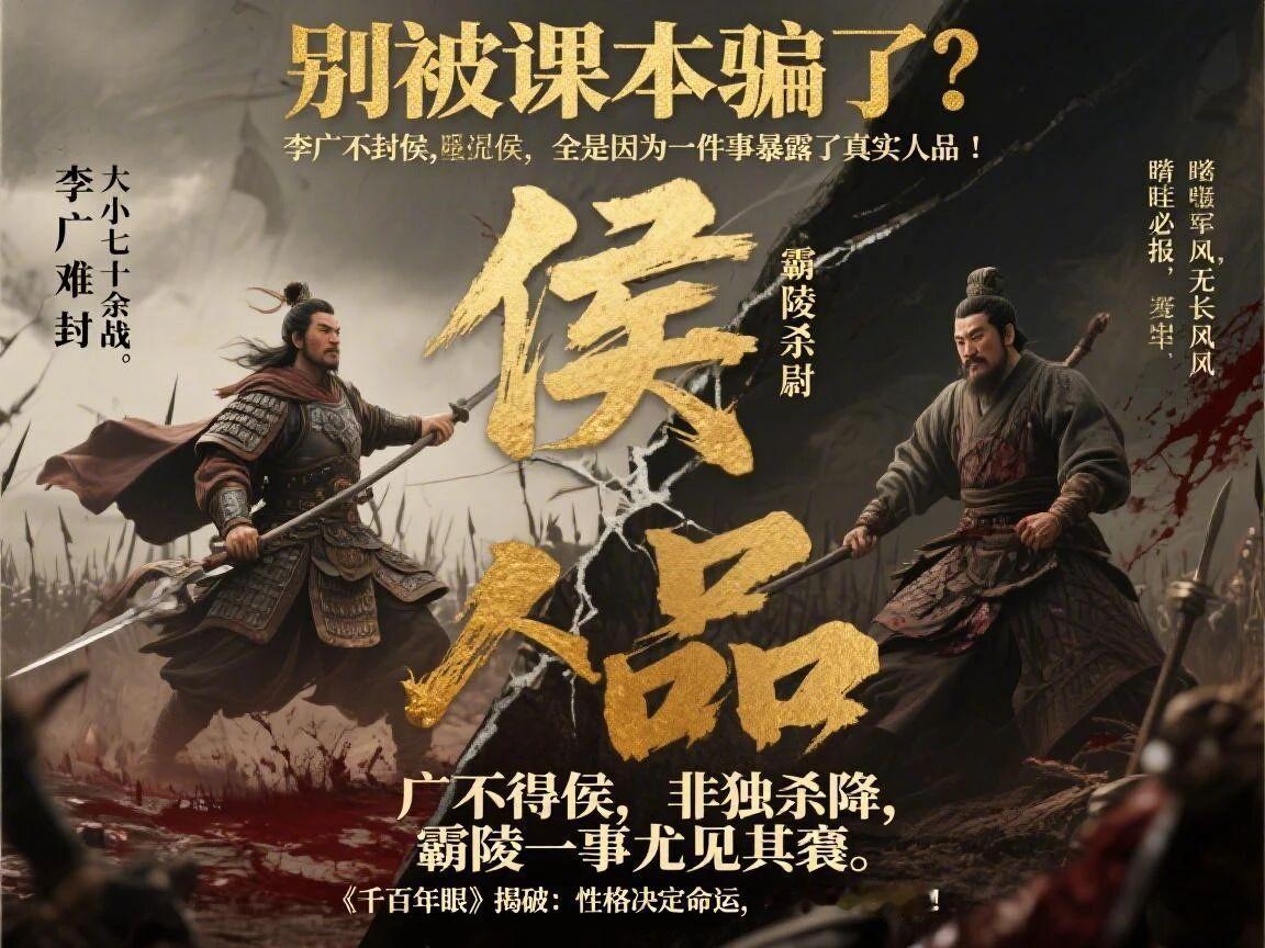 别被课本骗了，李广不封侯，全是因为一件事暴露了真实人品！
课本里为我们描述的李广