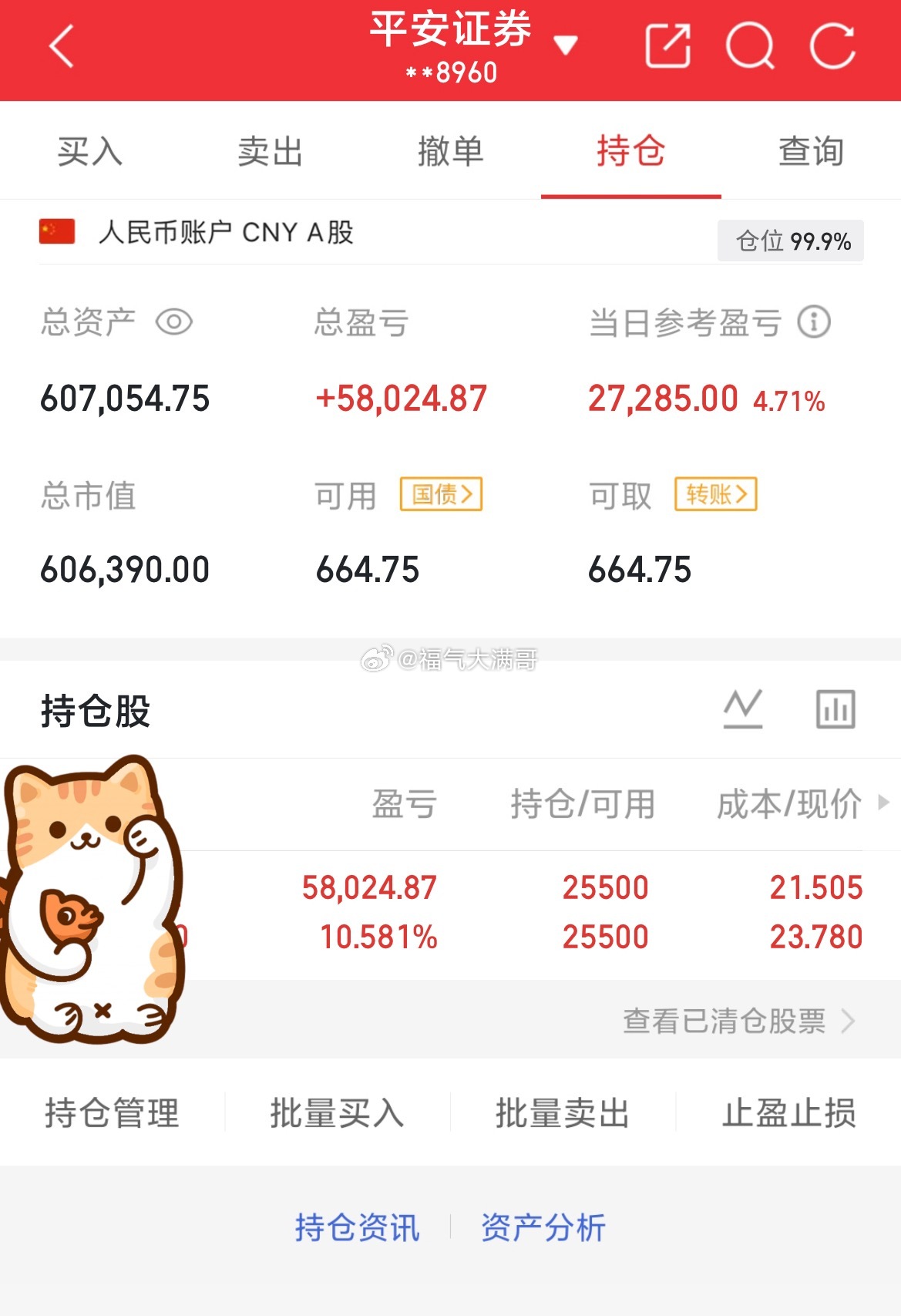 挑战80做到200（第34天）目前资金：607054当日参考盈亏：+27285目