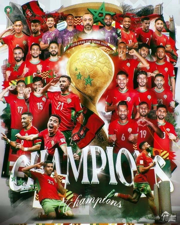 摩洛哥加时3-2约旦夺阿拉伯杯冠军：哈姆达拉绝平+制胜双响足球摩洛哥 12月19