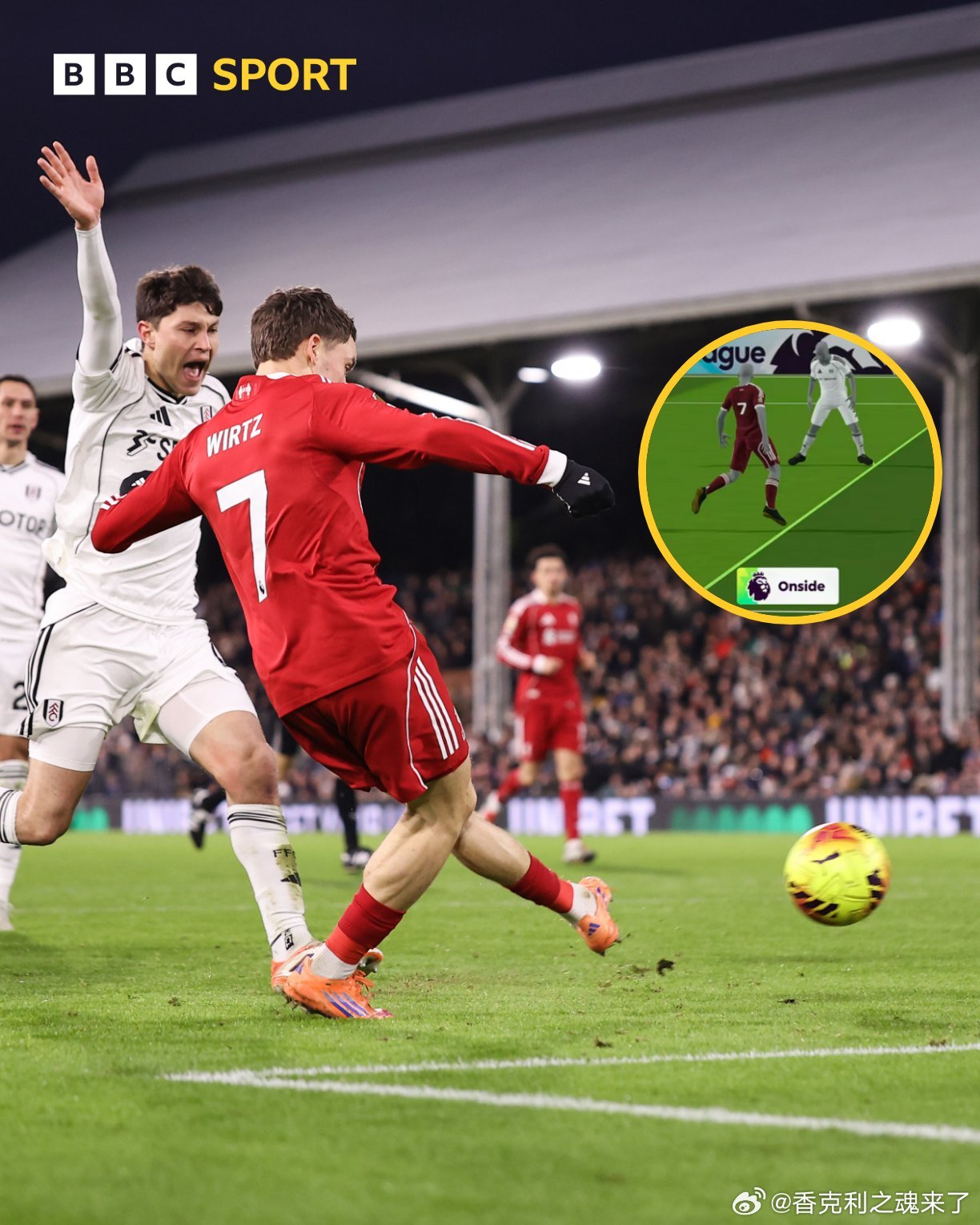 英超关键比赛事件小组表示，视频助理裁判认定维尔茨为利物浦在富勒姆比赛中进球的决定