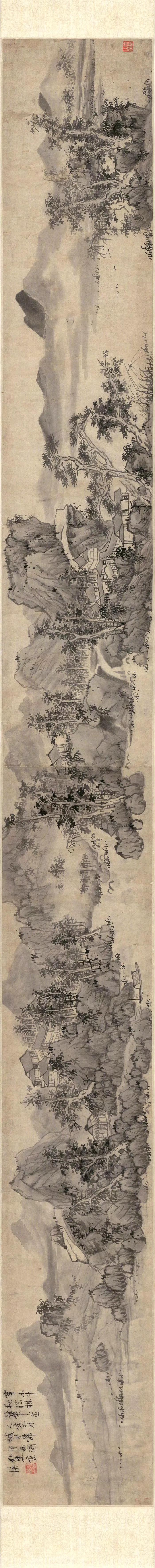 明 蓝瑛《秋山幽居图》 ​​​
明 董其昌 《烟江叠嶂图》
范宽《烟岚秋晓图》