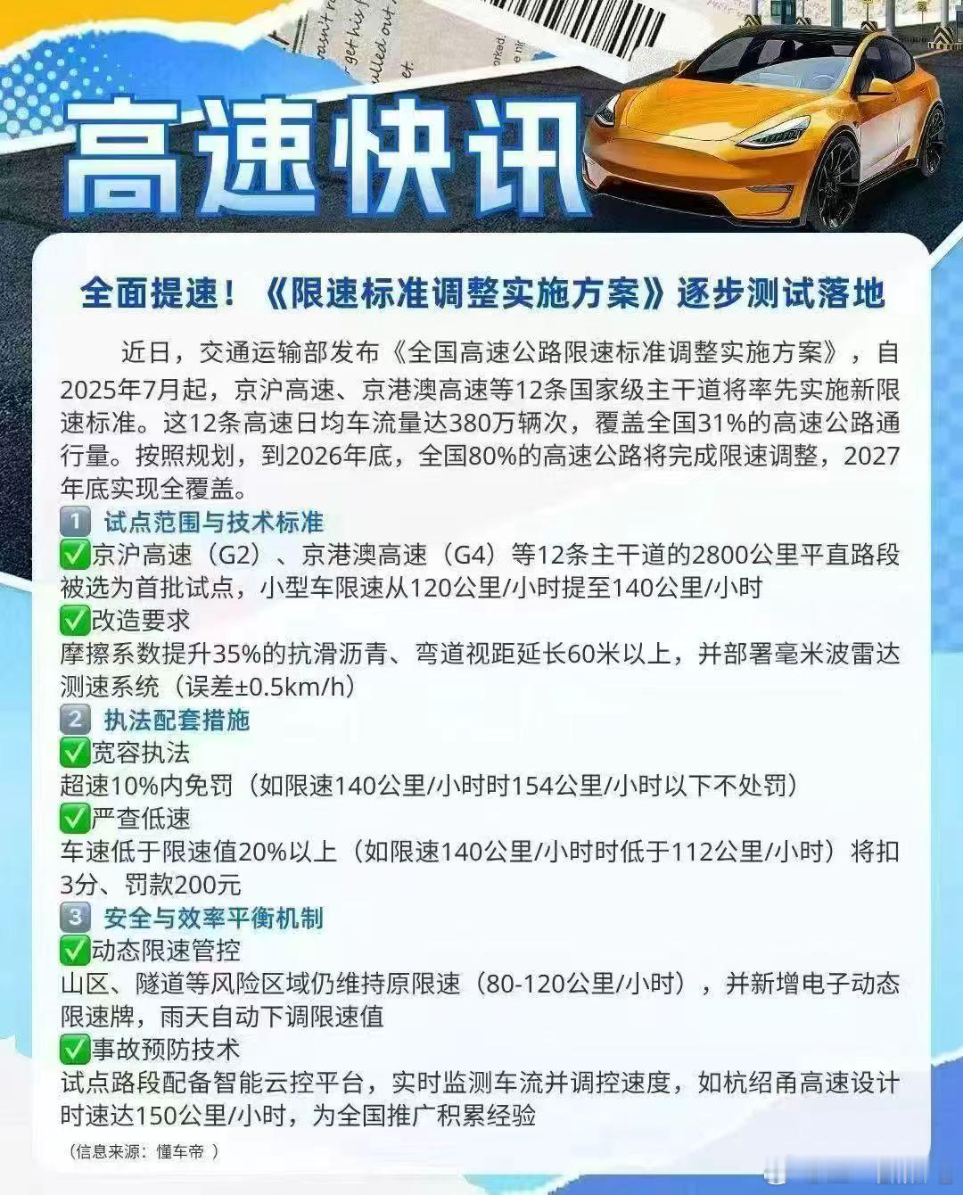 虽然说我支持高速限速上限的调整，并且增加对于低速车的处罚，但是这个大概率还是假的