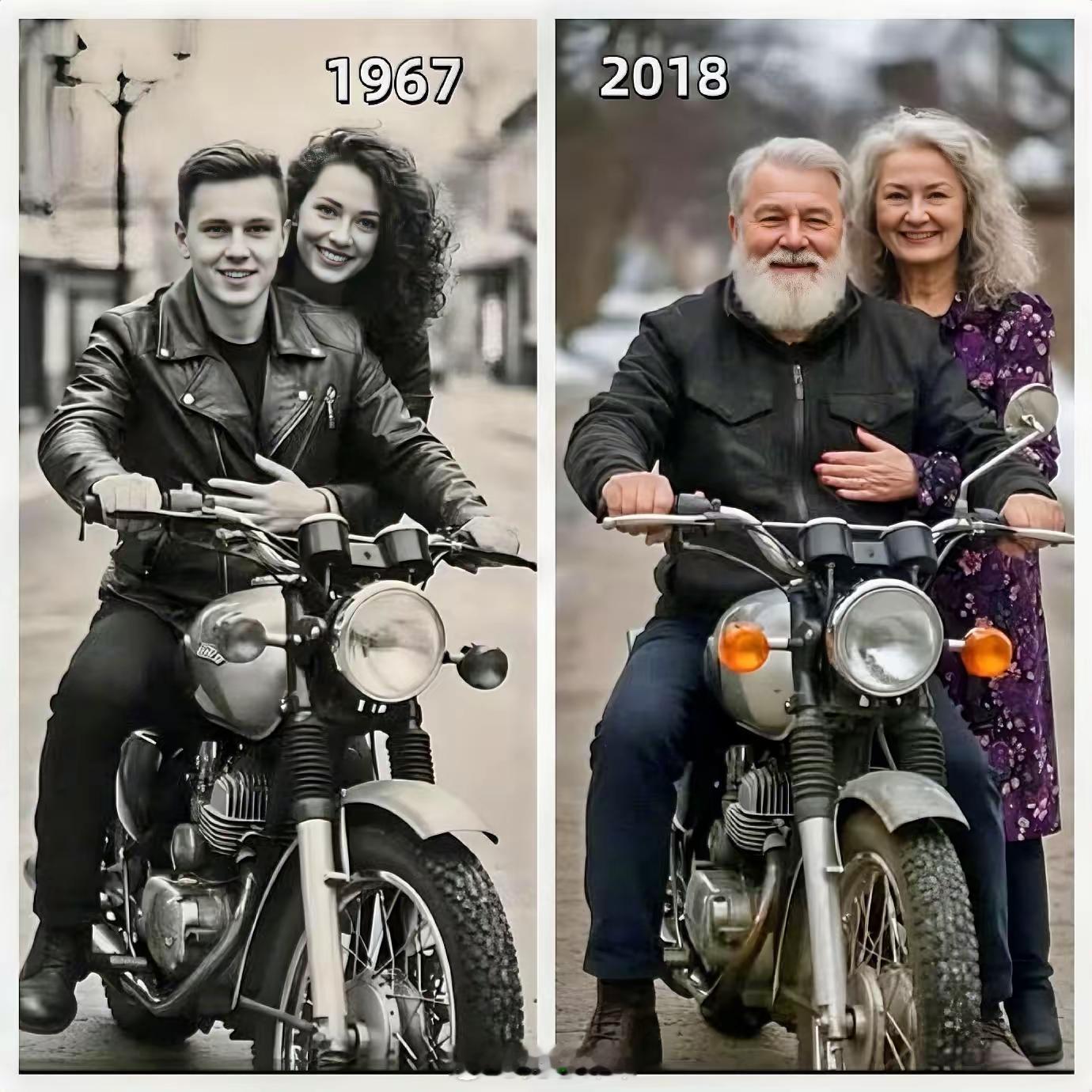 同一個地方、同一輛摩托車、相差51 年！真的是歲月從不敗美人！踏板摩托车摩托车 